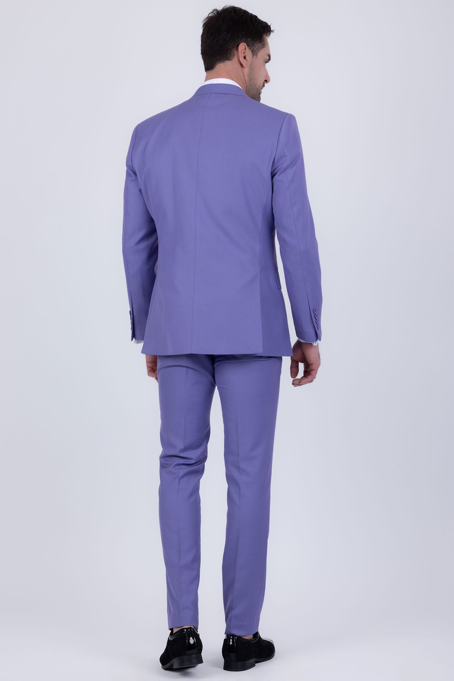 Barabas Men's Solid Color Tailored Matte Peak Shiny Lapel Suit 6SU06 Turquoise
