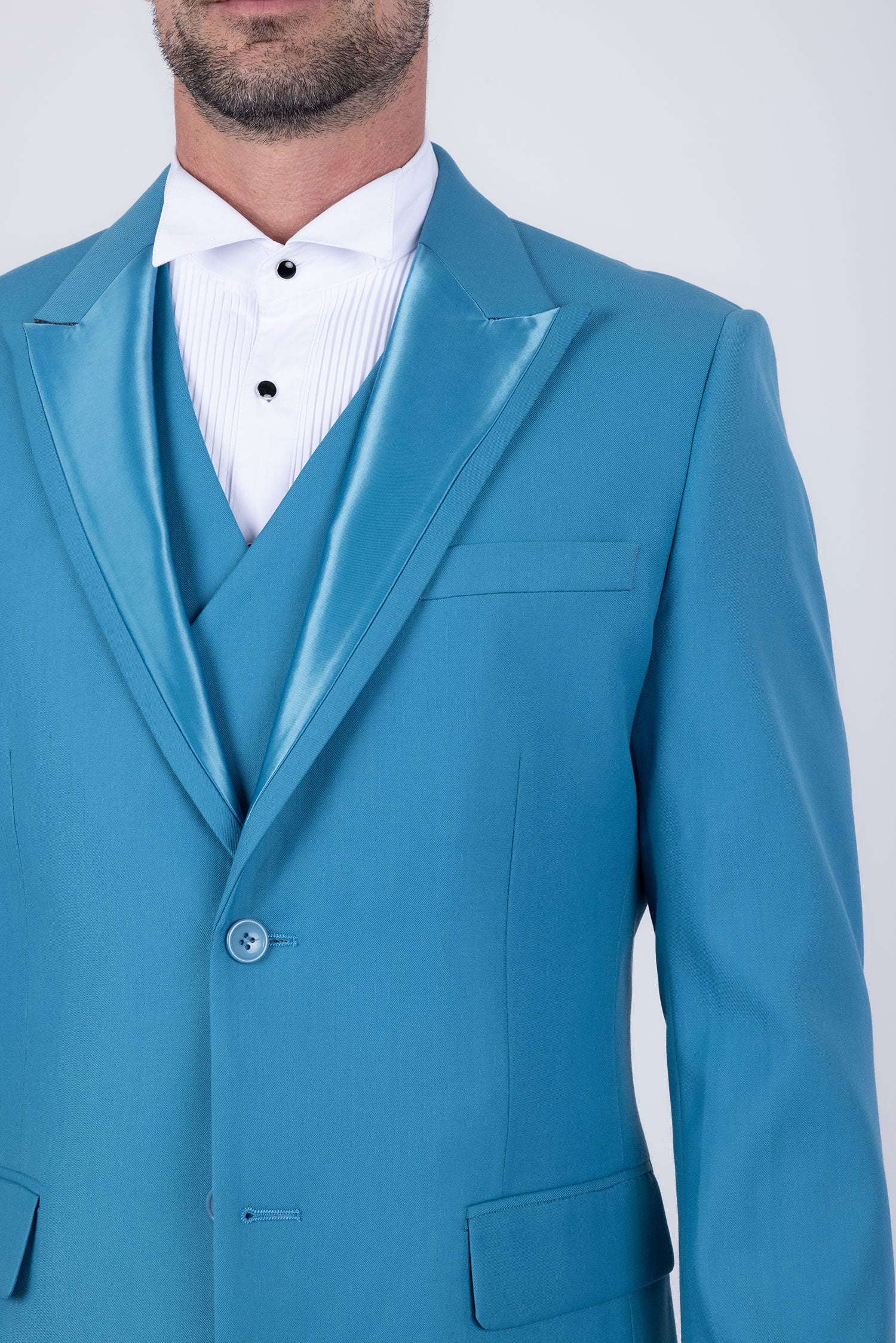 Barabas Men's Solid Color Tailored Matte Peak Shiny Lapel Suit 6SU06 Coral