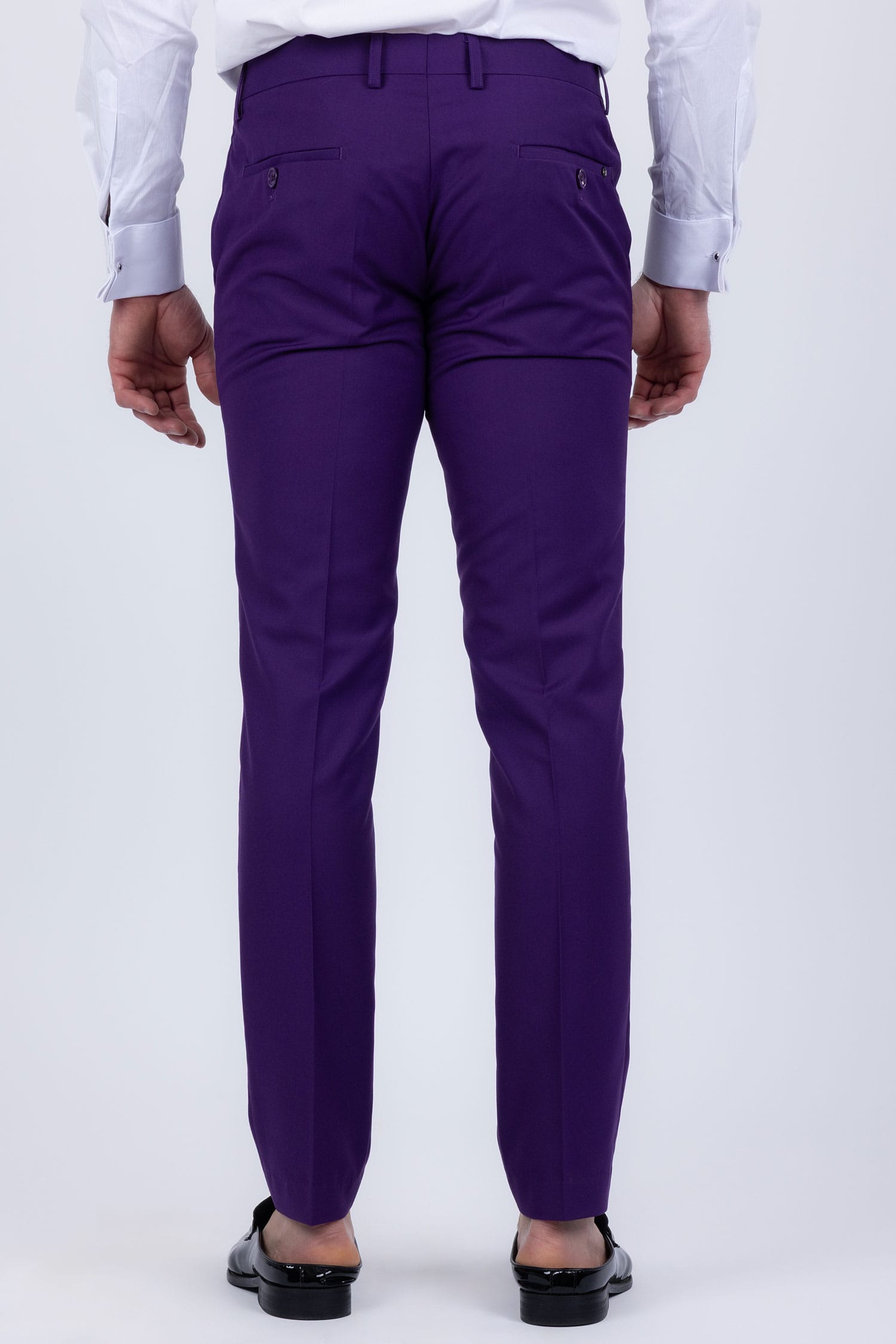 Barabas Men's Solid Color Tailored Matte Peak Shiny Lapel Suit 6SU06 Purple