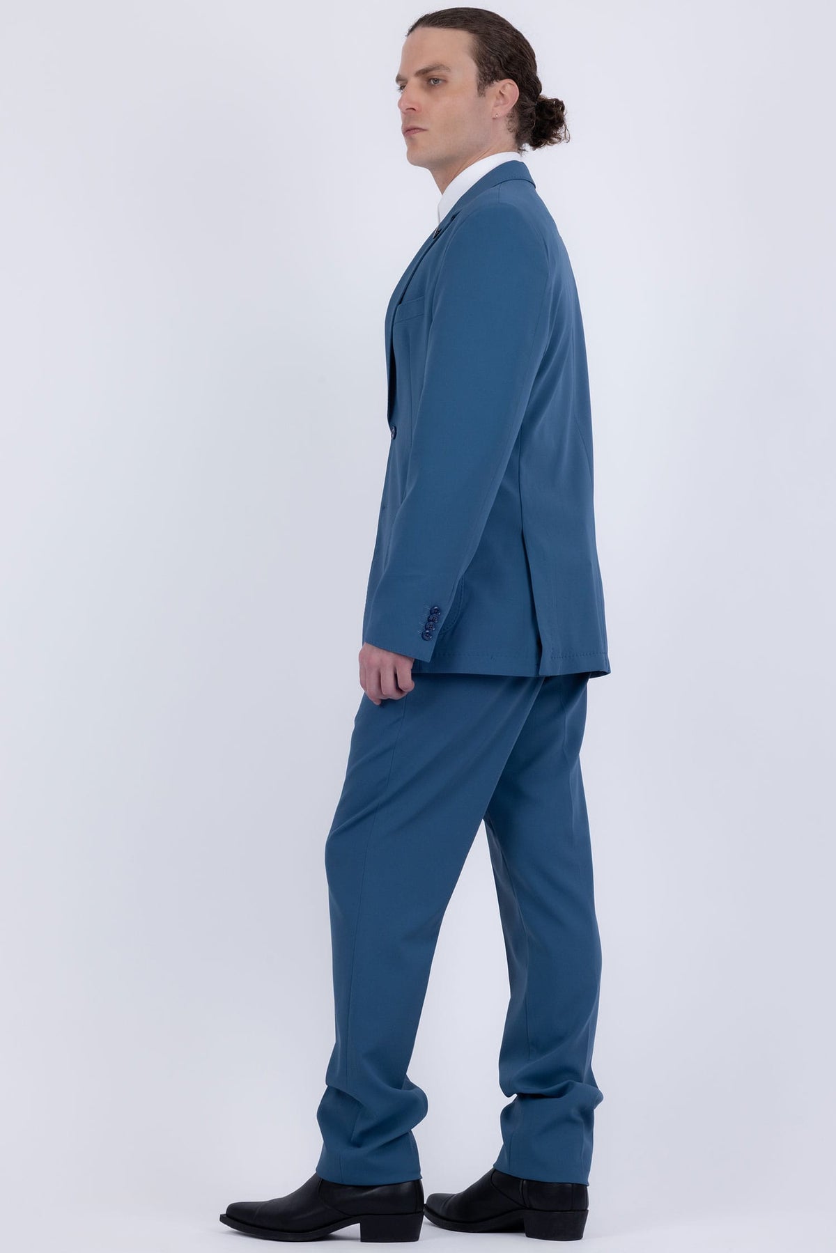 Barabas Men's Smooth Matte Performance Notch Lapel Suit 6SU07 #Color_Blue Coral