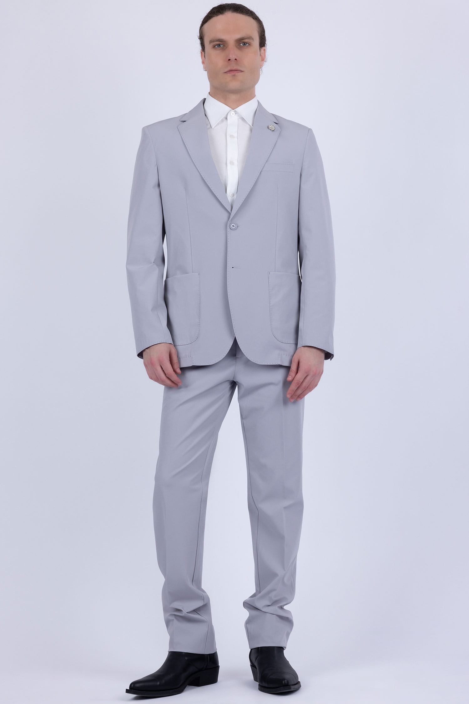 Barabas Men's Essential 2-Pieces 2-Button Notch Lapel Suit Set 6SU08 Silver