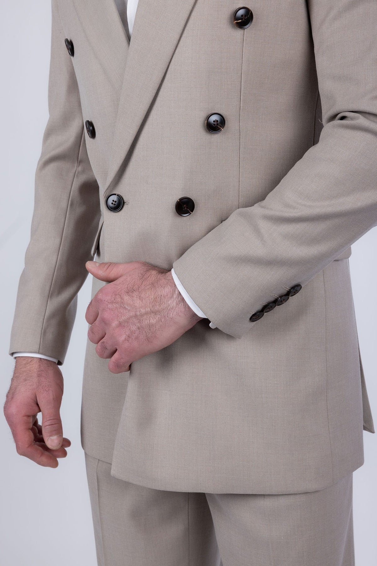 Barabas Men's Solid Color 2-Pieces Set Peak Lapel Suit 6SU10 Brown
