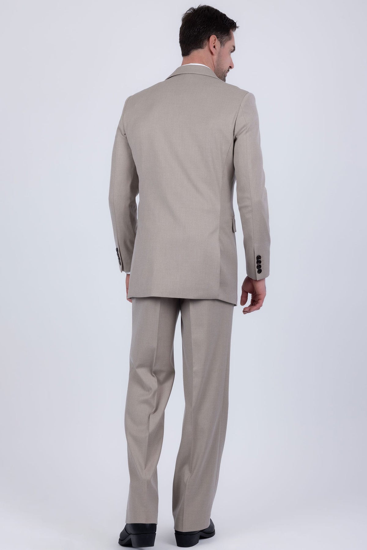 Barabas Men's Solid Color 2-Pieces Set Peak Lapel Suit 6SU10 Brown