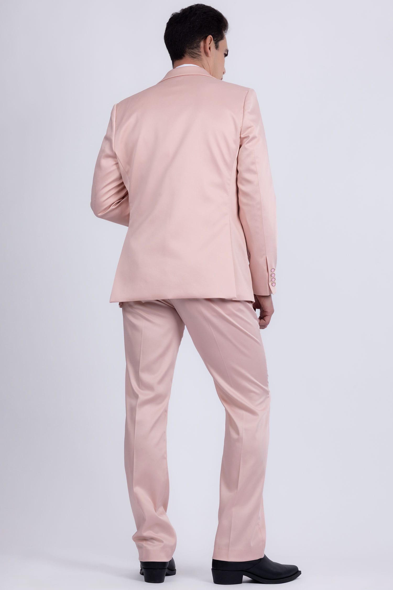 Barabas Men's Solid Color 3-Pieces Peak Lapel Suit Set 6SU11 Blushing Rose