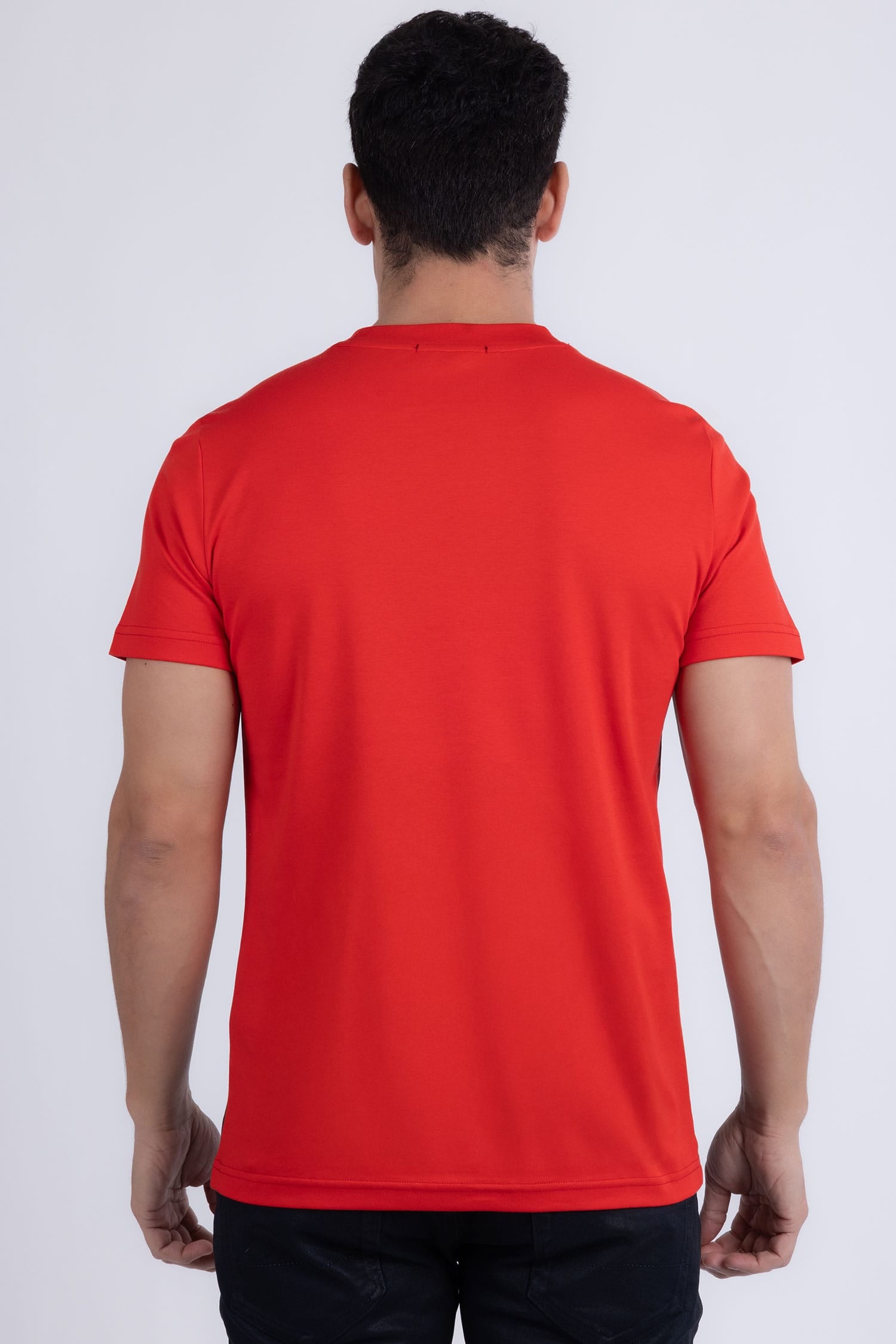 Barabas Men's Miami Classic Cars Rhinestones Crew Neck Shirt 6TR06 Red