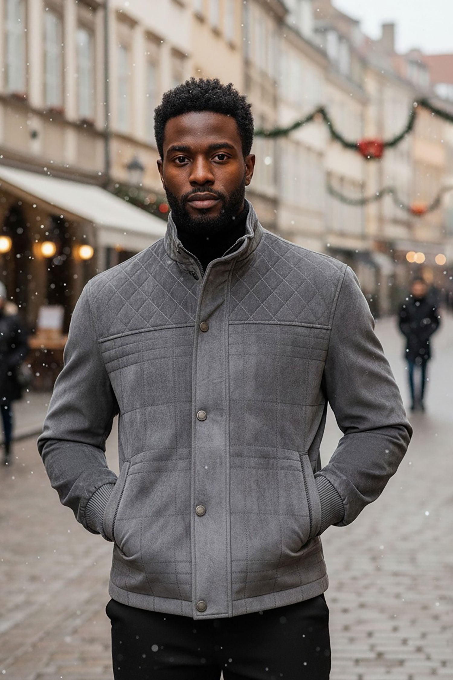 Barabas Men's Full Zipper Closure Classic Winter Bomber Jacket BH79 Charcoal