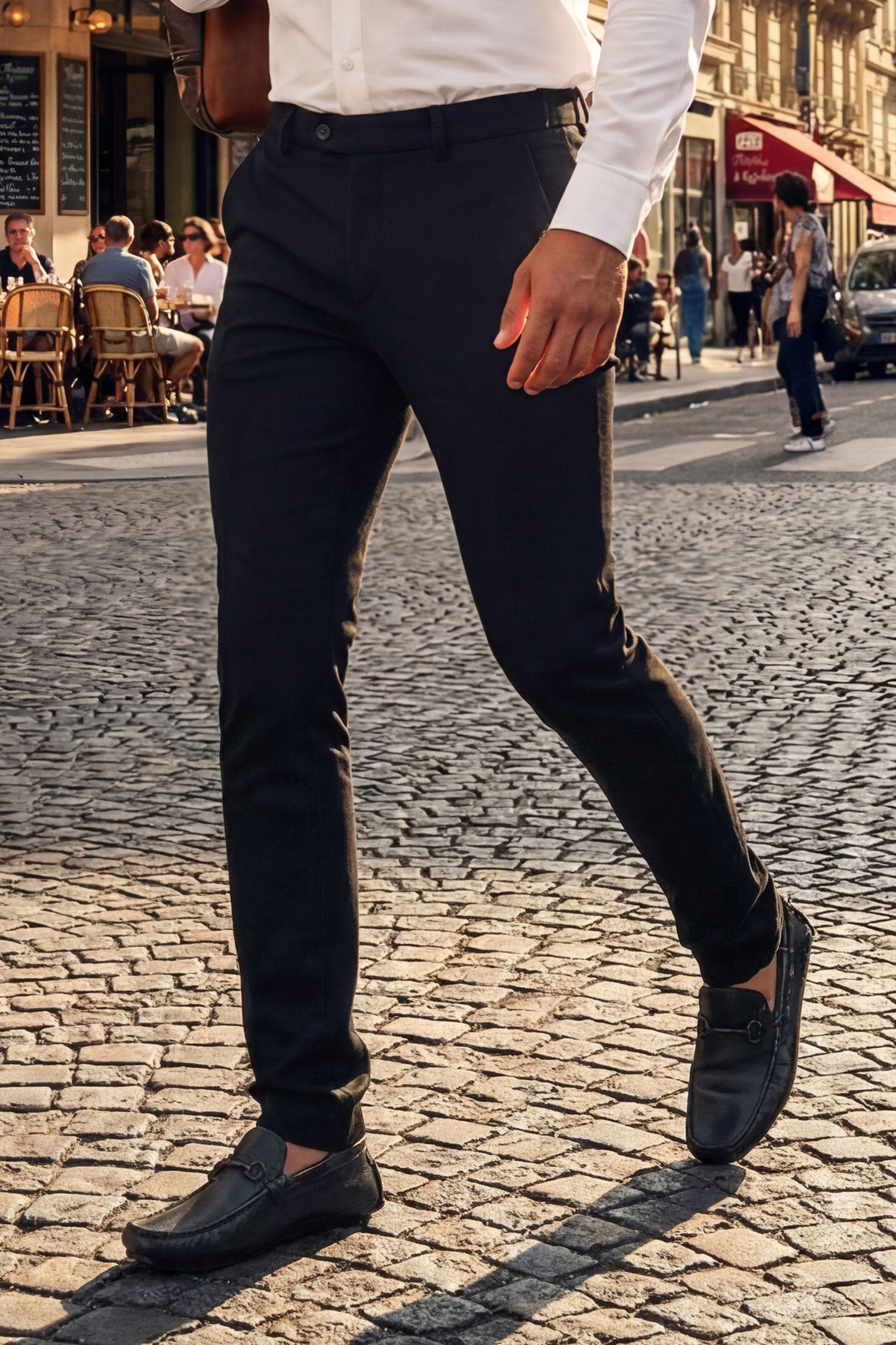 Barabas Men's Solid Color Essential Chino Dress Stretch Pants CP4007 Black