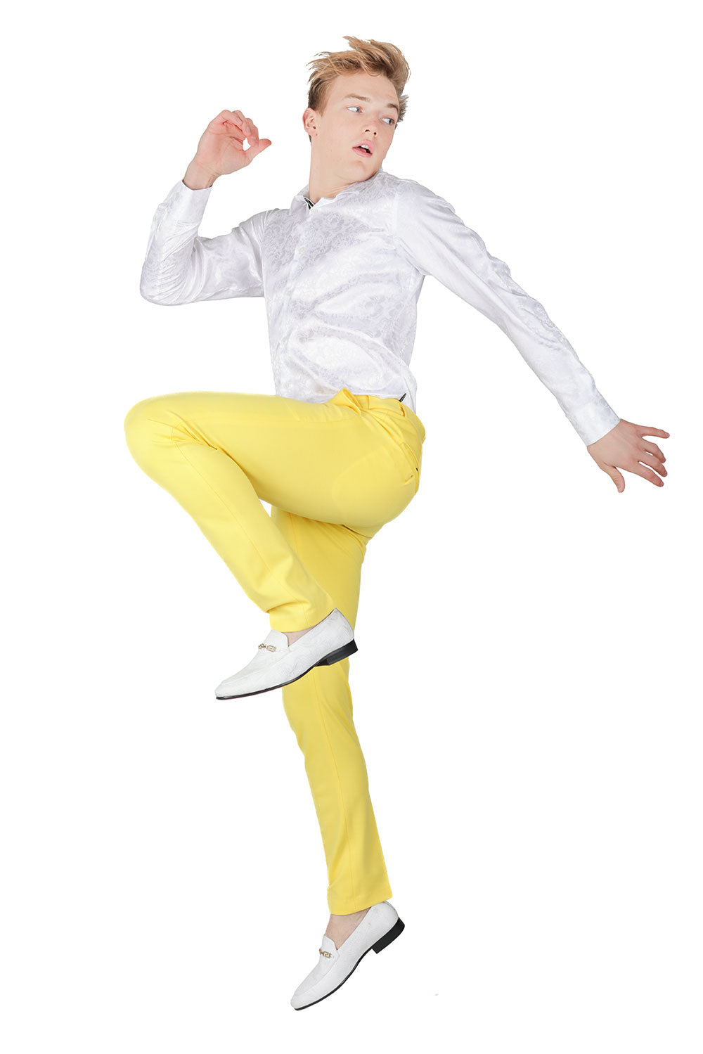 Barabas Men's Solid Color Basic Essential Chino Dress Pants CP4007 Yellow
