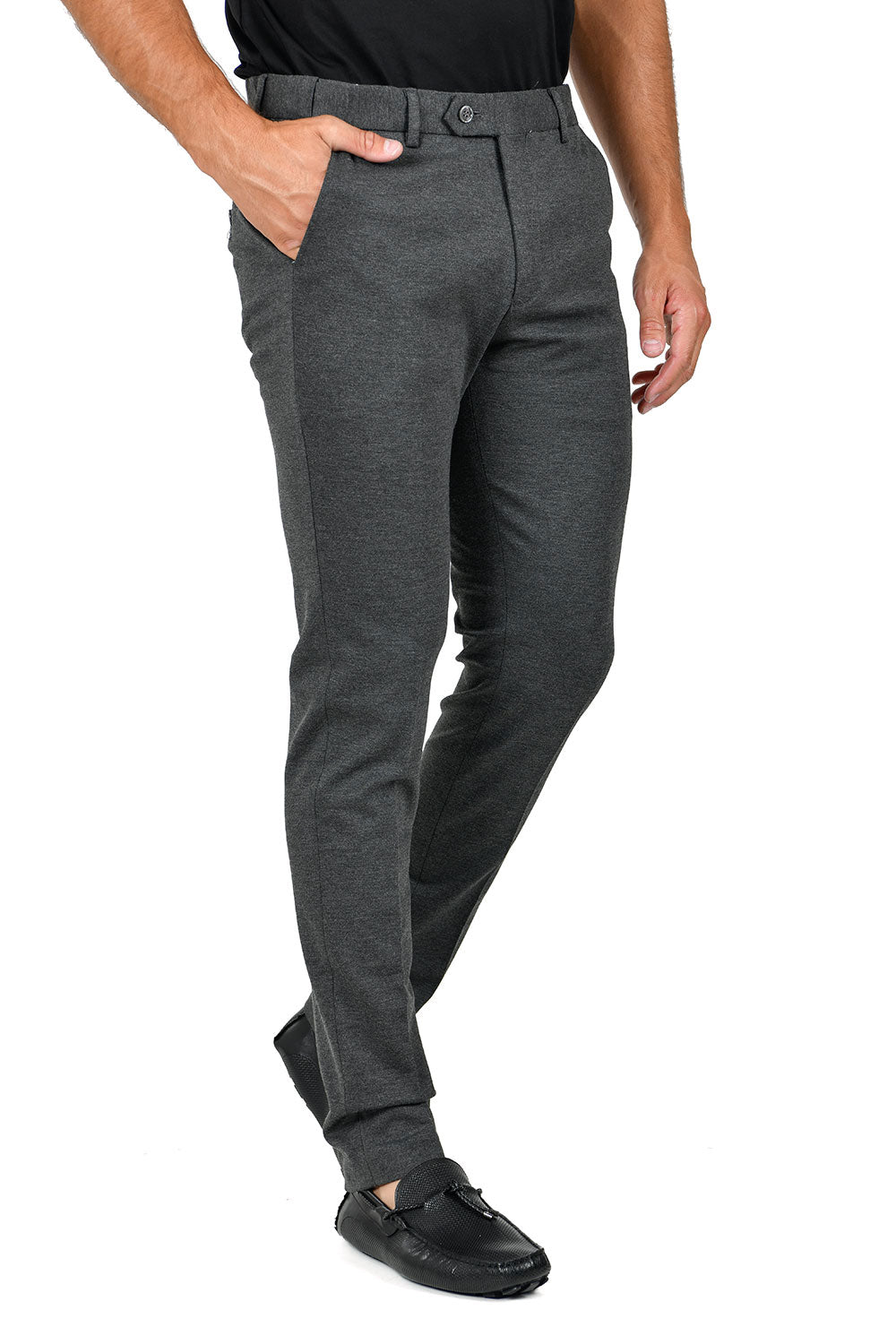 Barabas Men's Solid Color Basic Essential Chino Dress Pants CP4007 Charcoal