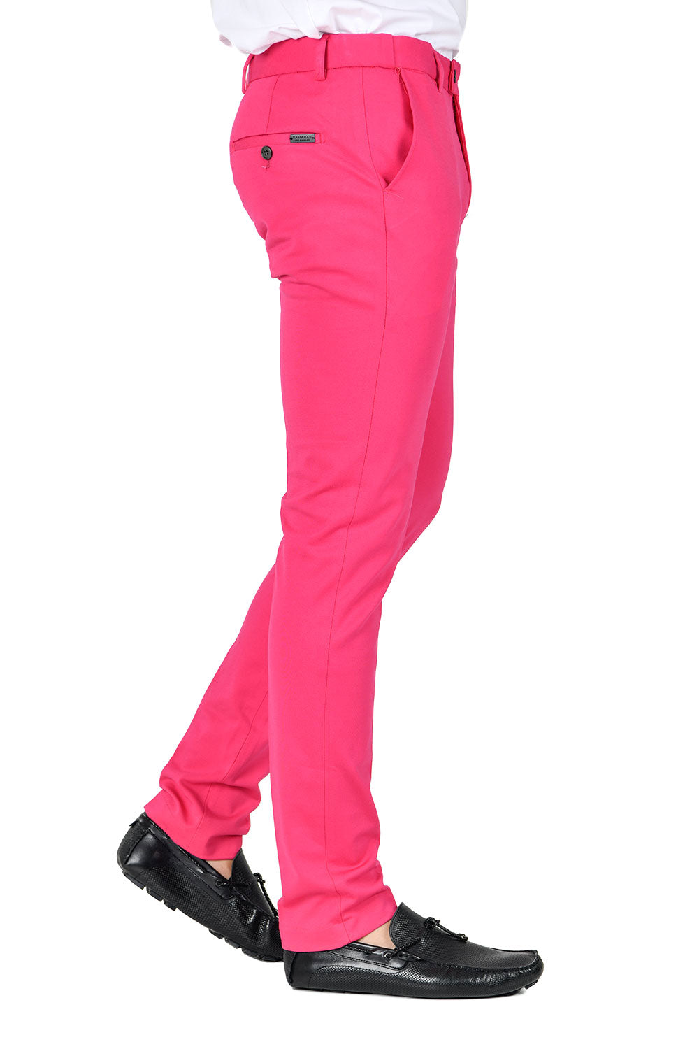 Barabas Men's Solid Color Basic Essential Chino Dress Pants CP4007 Fuschia