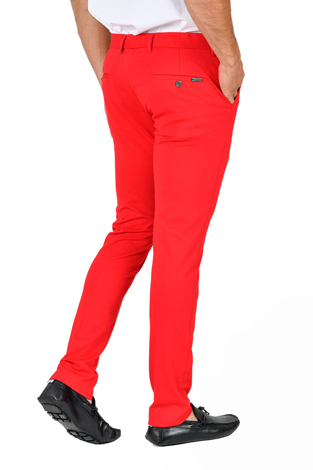 Barabas Men's Solid Color Basic Essential Chino Dress Pants CP4007 Red
