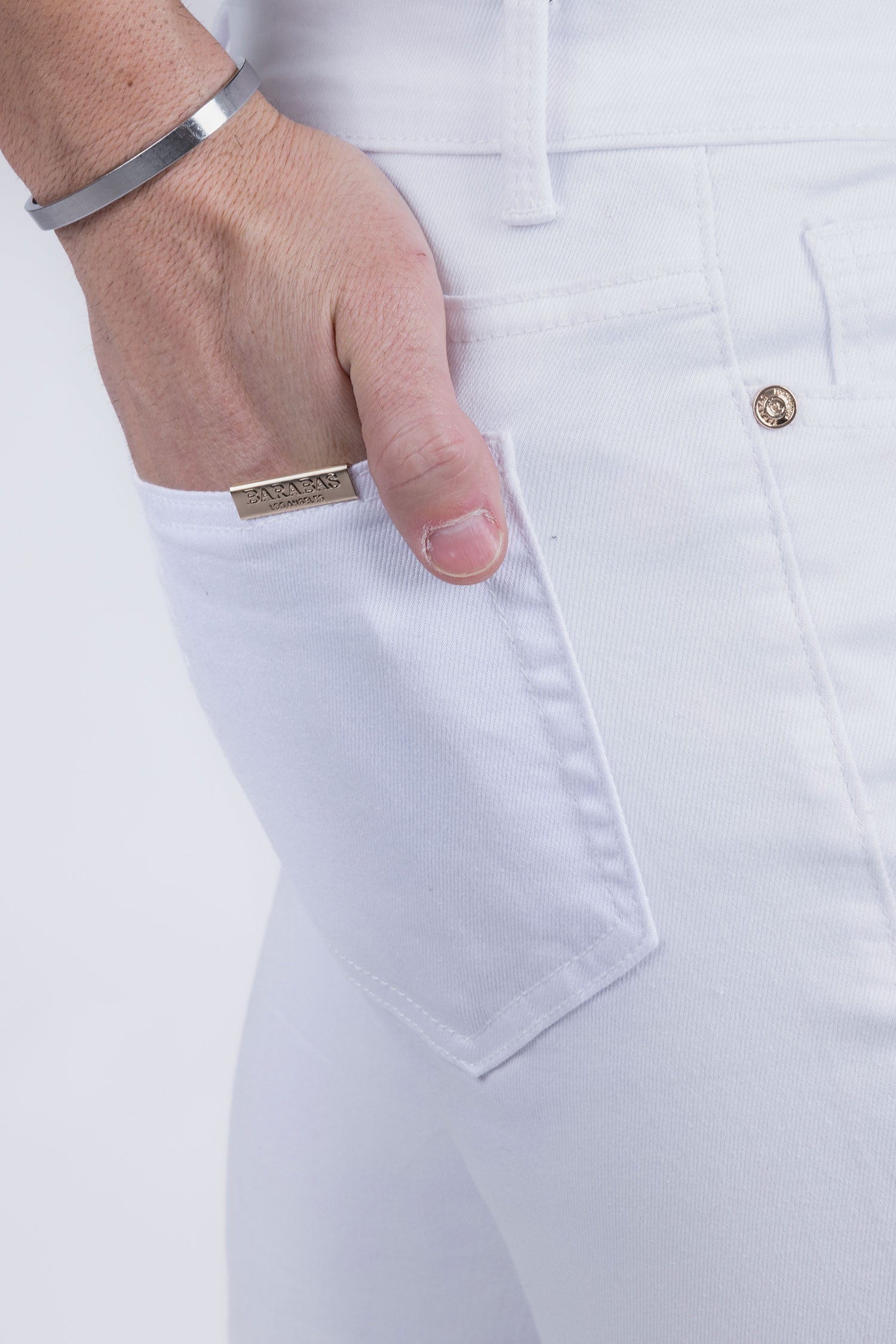 Barabas Men's Skinny Snow White Denim Jeans DP3650