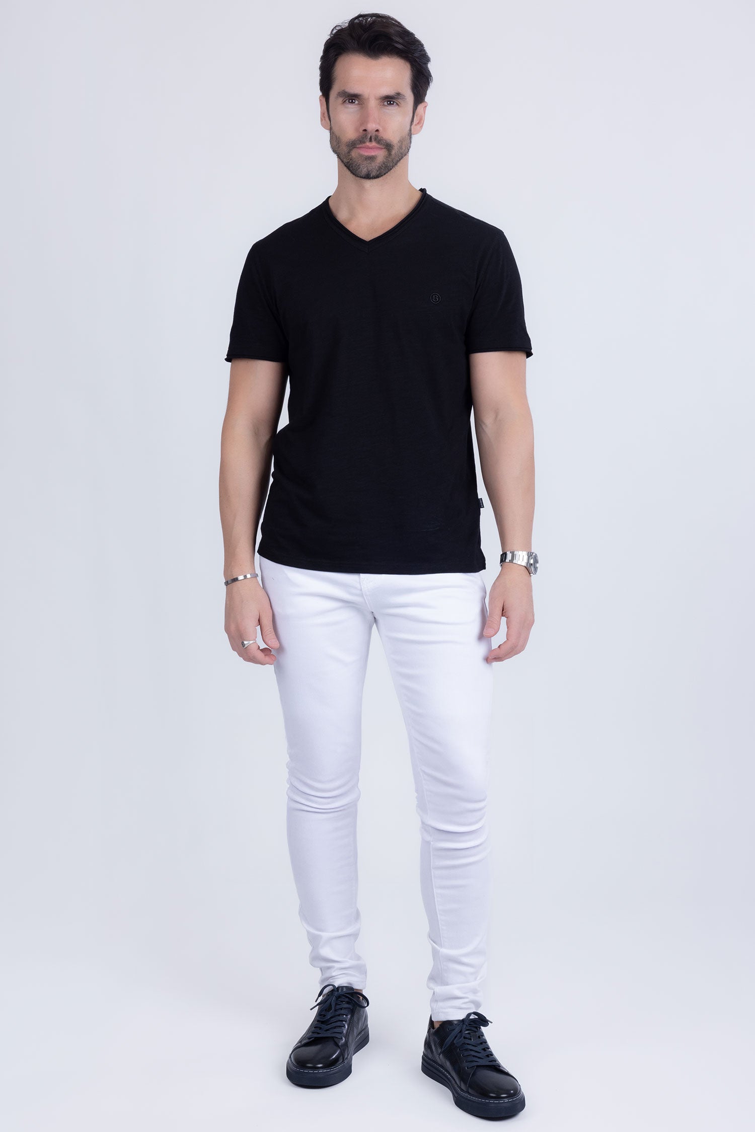 Barabas Men's Skinny Snow White Denim Jeans DP3650
