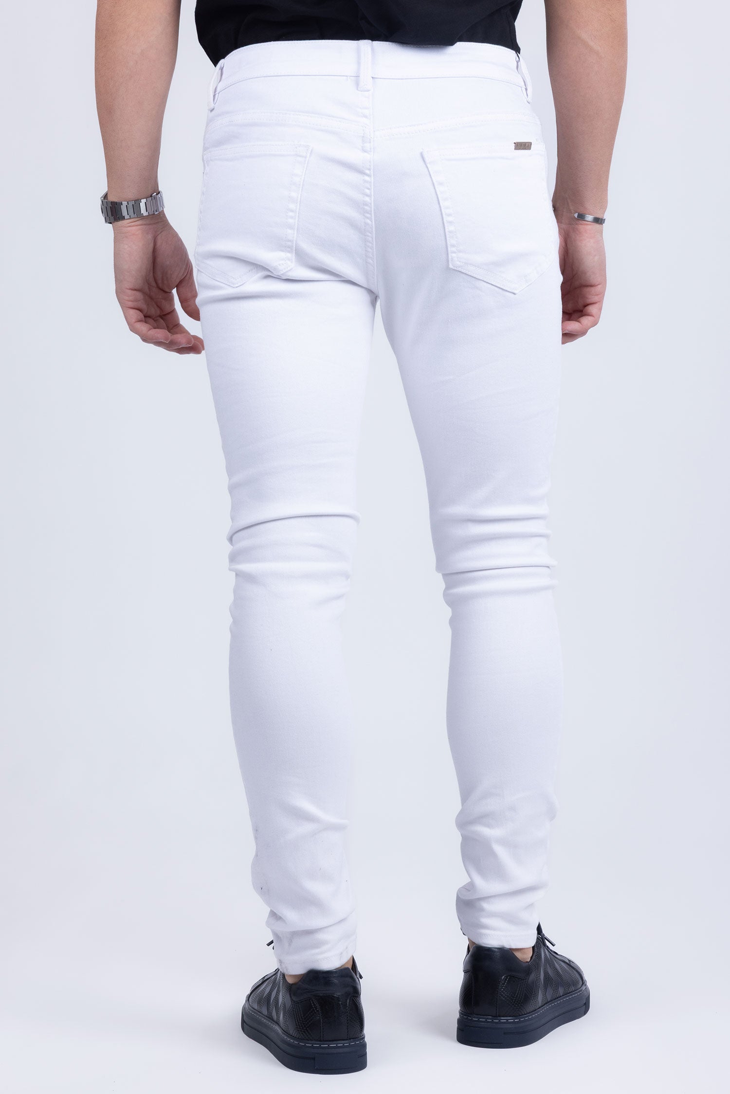 Barabas Men's Skinny Snow White Denim Jeans DP3650