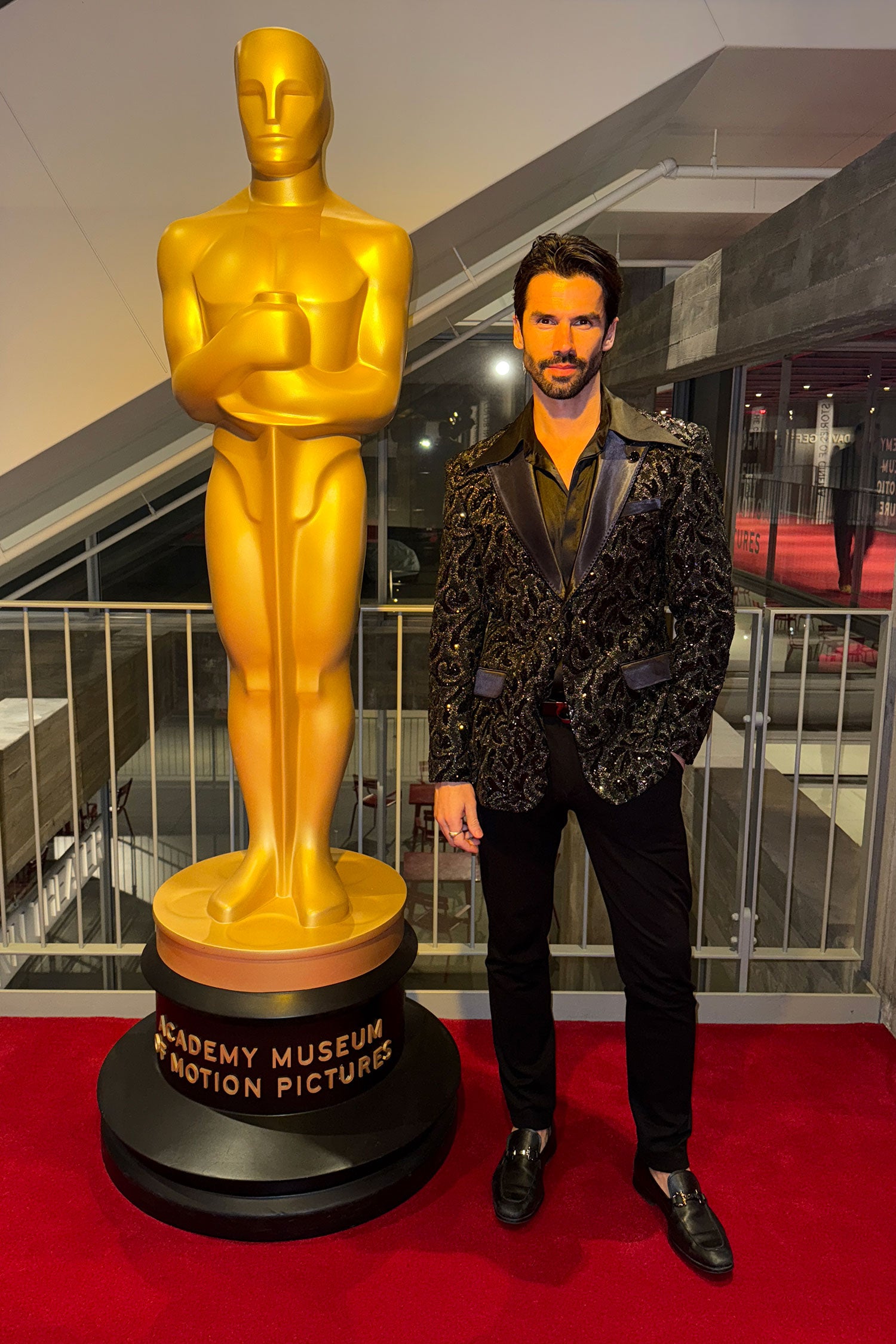 Barabas Men's Sequins Paisley Design Luxury Peak Lapel Blazer 5BL06 Black