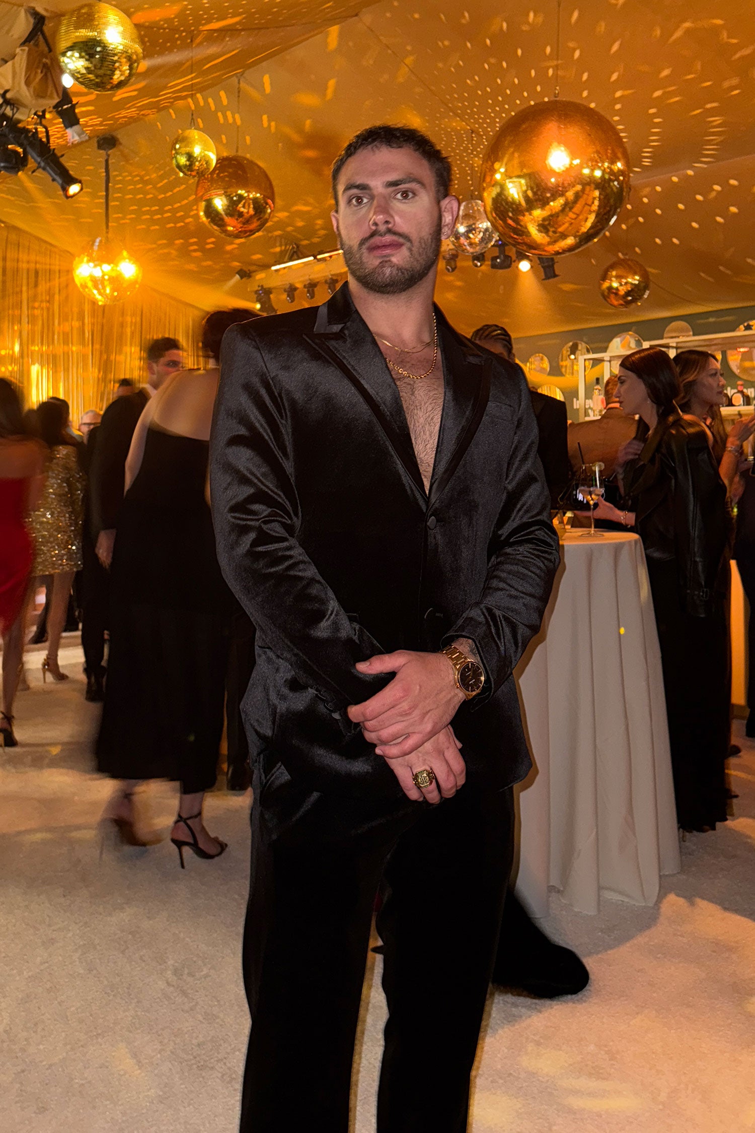 Barabas Men's Velvet Solid Color Shine Luxury Blazer 4BL40 Black