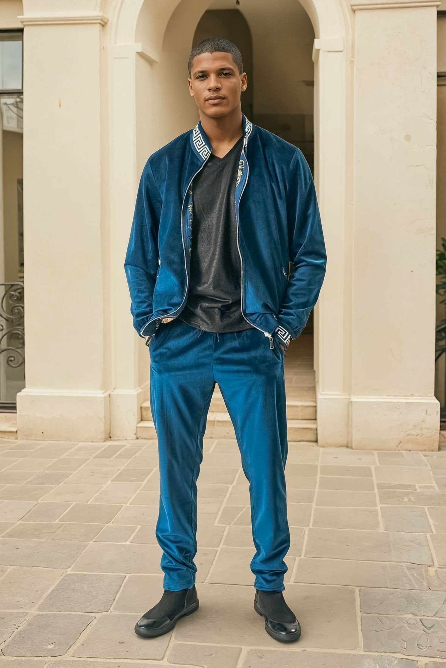 BARABAS Men's Casual Street Luxury Loungewear JJ900 Navy