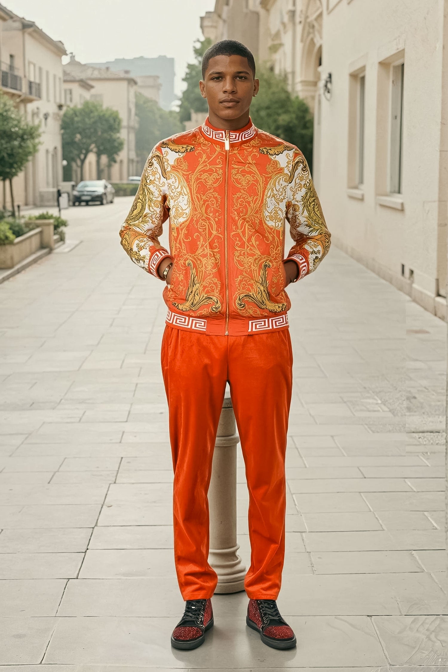 BARABAS Men's Casual Street Luxury Loungewear JJ900 Rust