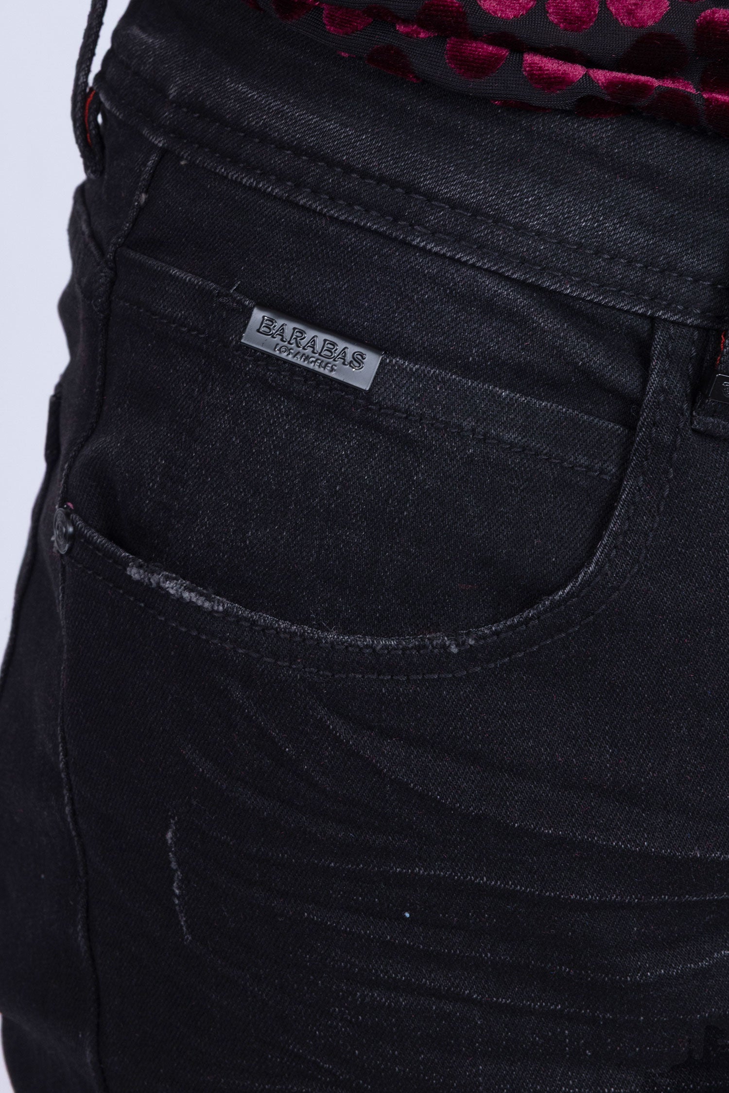 BARABAS Men's Distressed Ripped Slim Fit Denim Jeans SN8850 Black