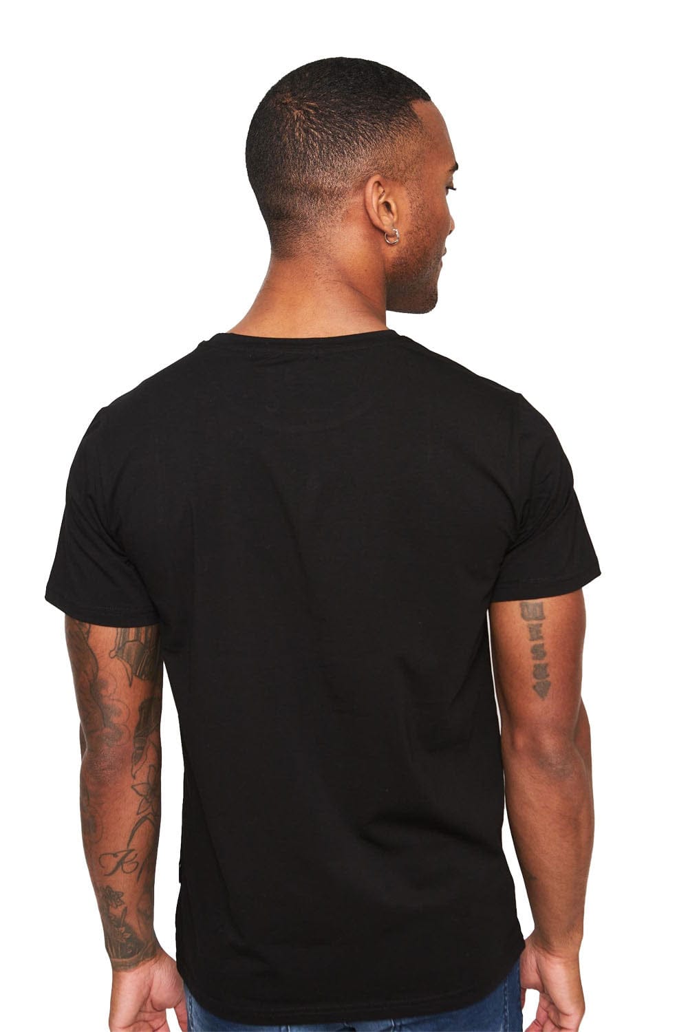 BARABAS Men's Basic Solid Color Crew-neck T-shirts ST933 #Color_Black