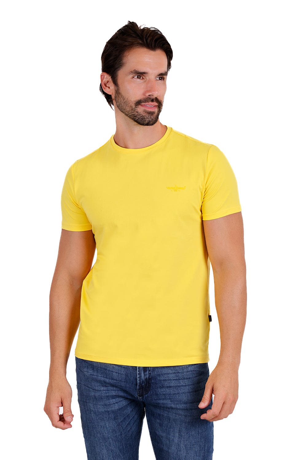BARABAS Men's Basic Solid Color Crew-neck T-shirts ST933 #Color_Illuminate