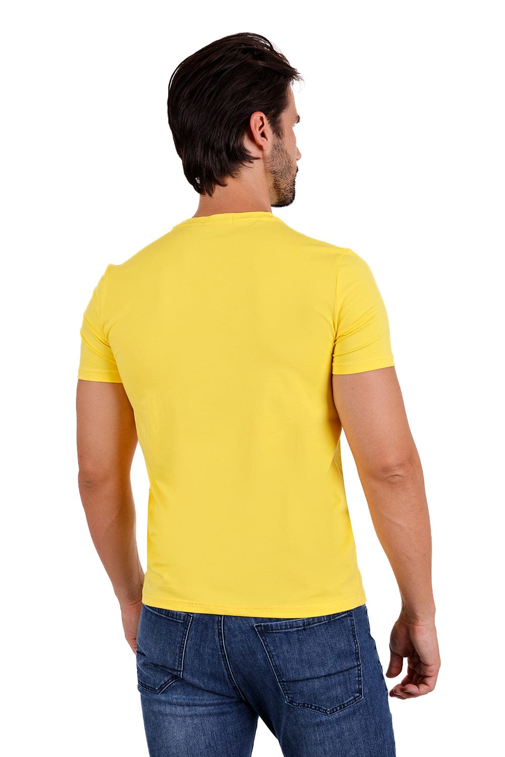 BARABAS Men's Basic Solid Color Crew-neck T-shirts ST933 #Color_Illuminate
