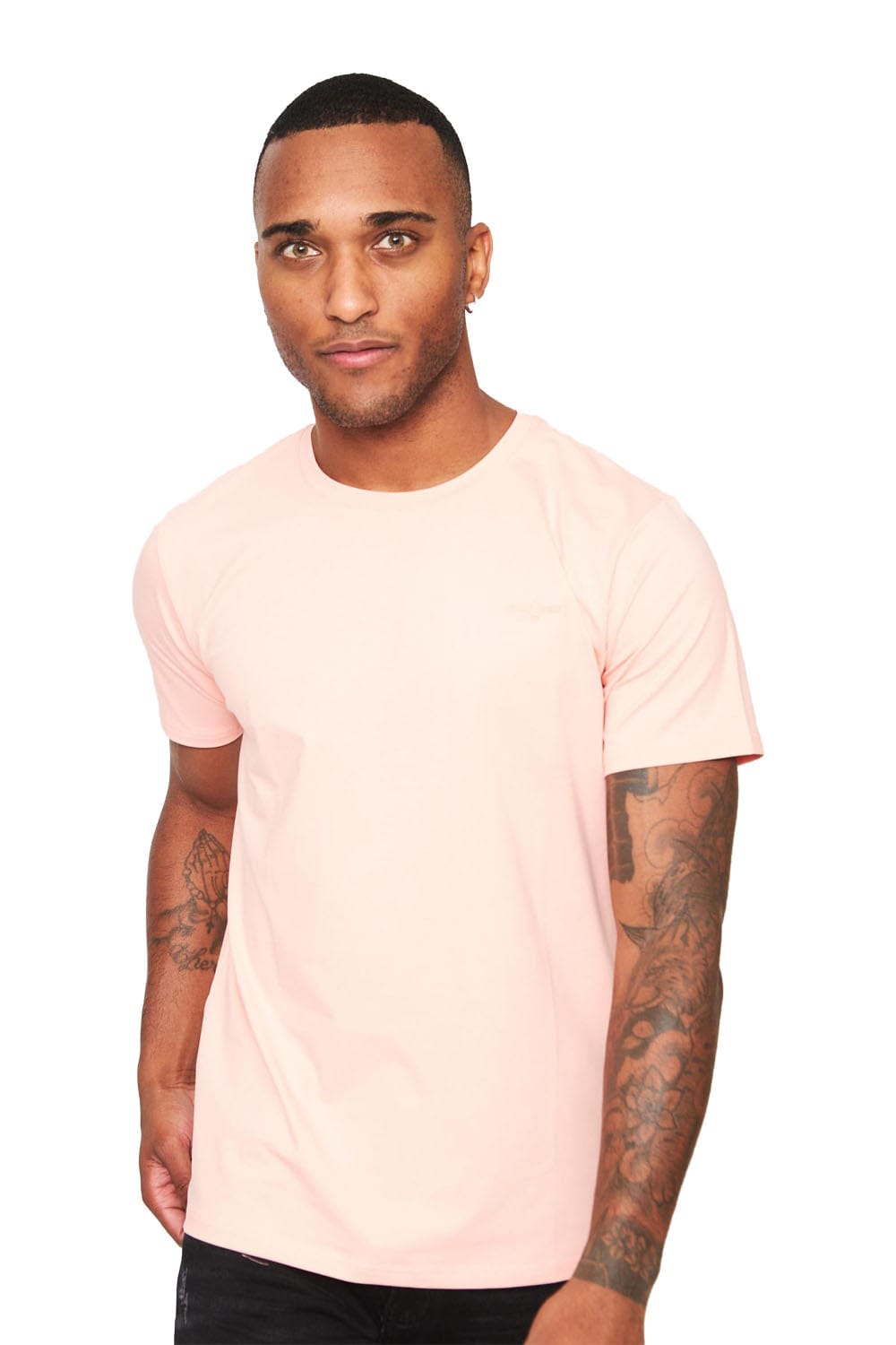 BARABAS Men's Basic Solid Color Crew-neck T-shirts ST933 #Color_Pink