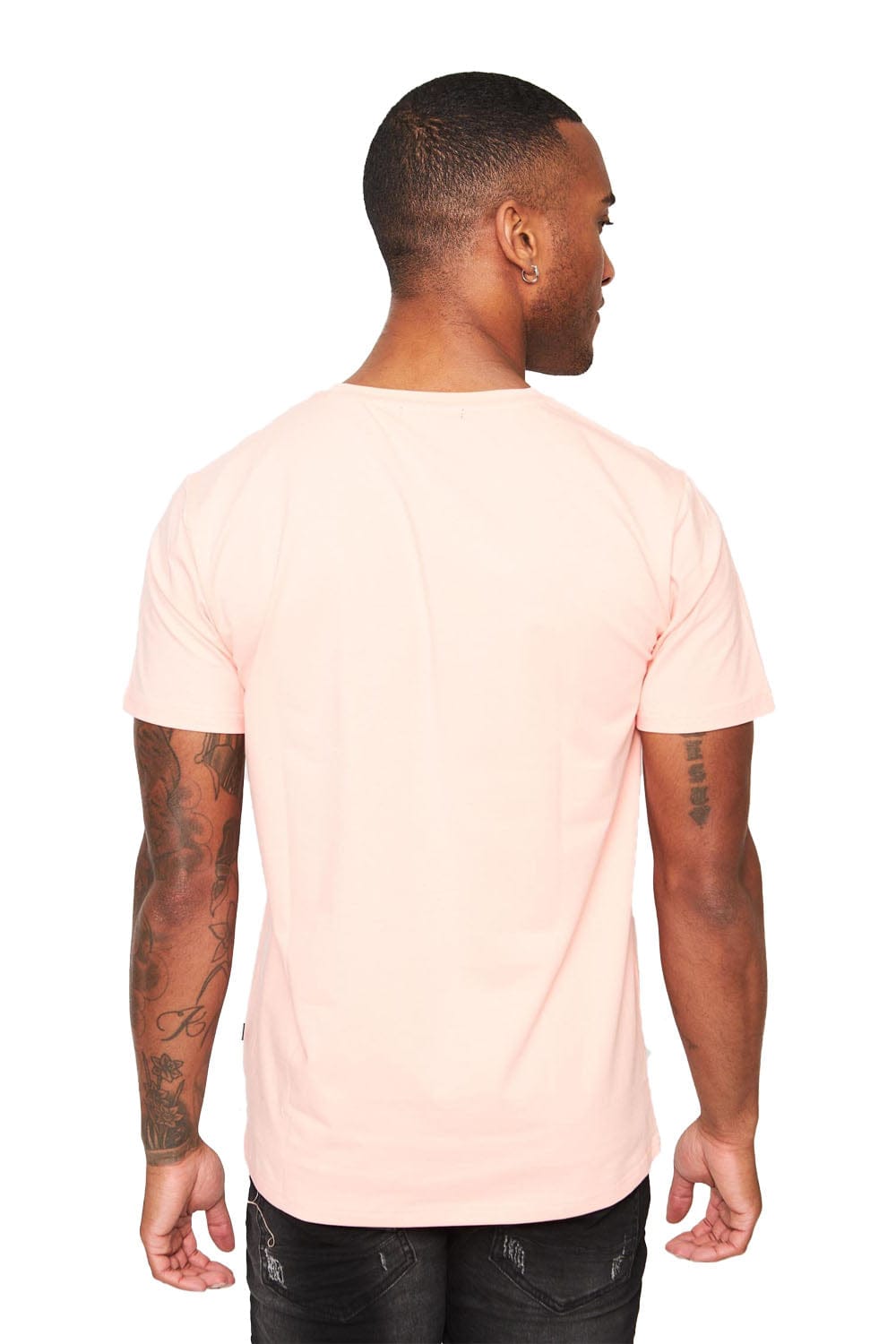 BARABAS Men's Basic Solid Color Crew-neck T-shirts ST933 #Color_Pink
