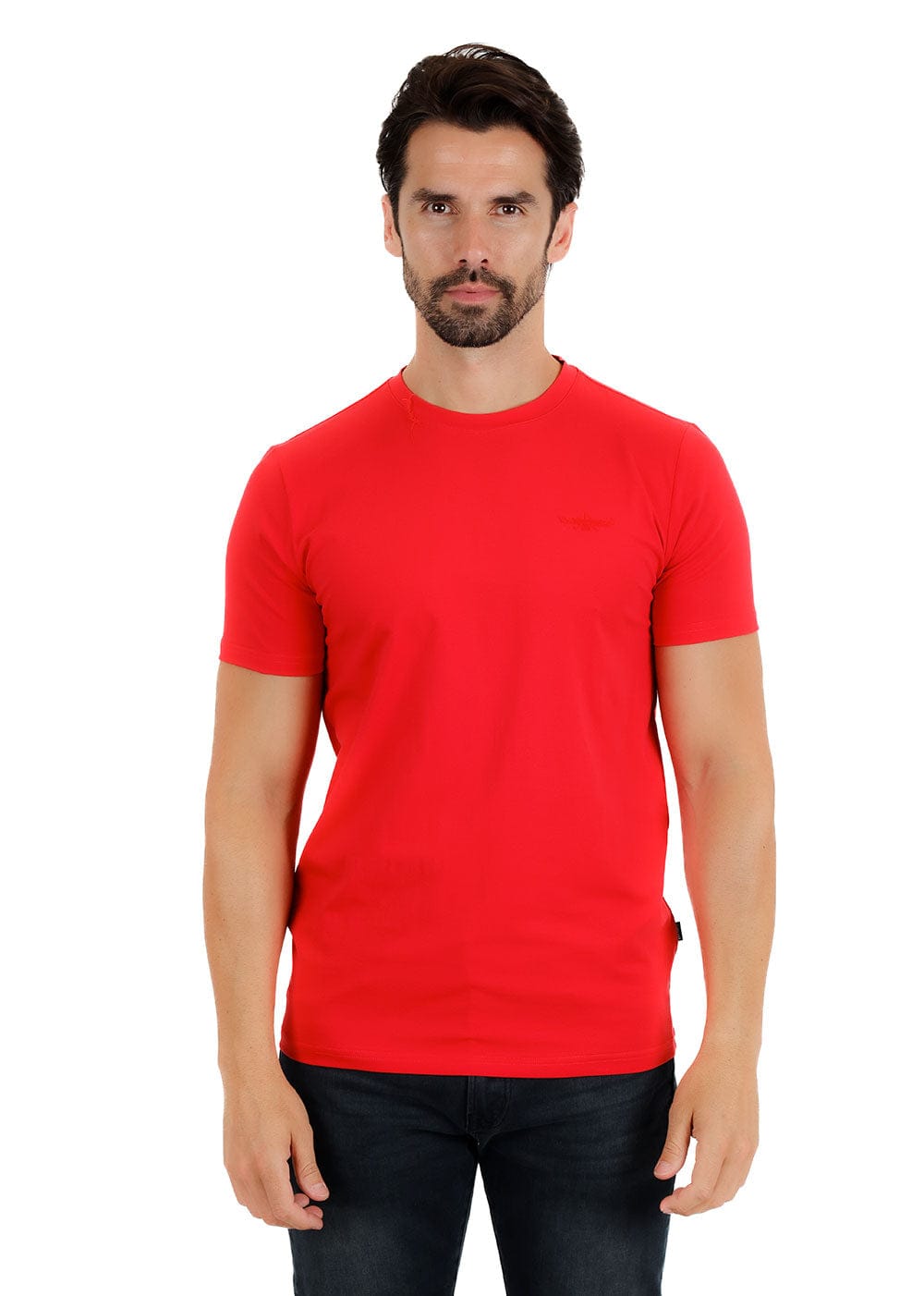 BARABAS Men's Basic Solid Color Crew-neck T-shirts ST933 #Color_Red