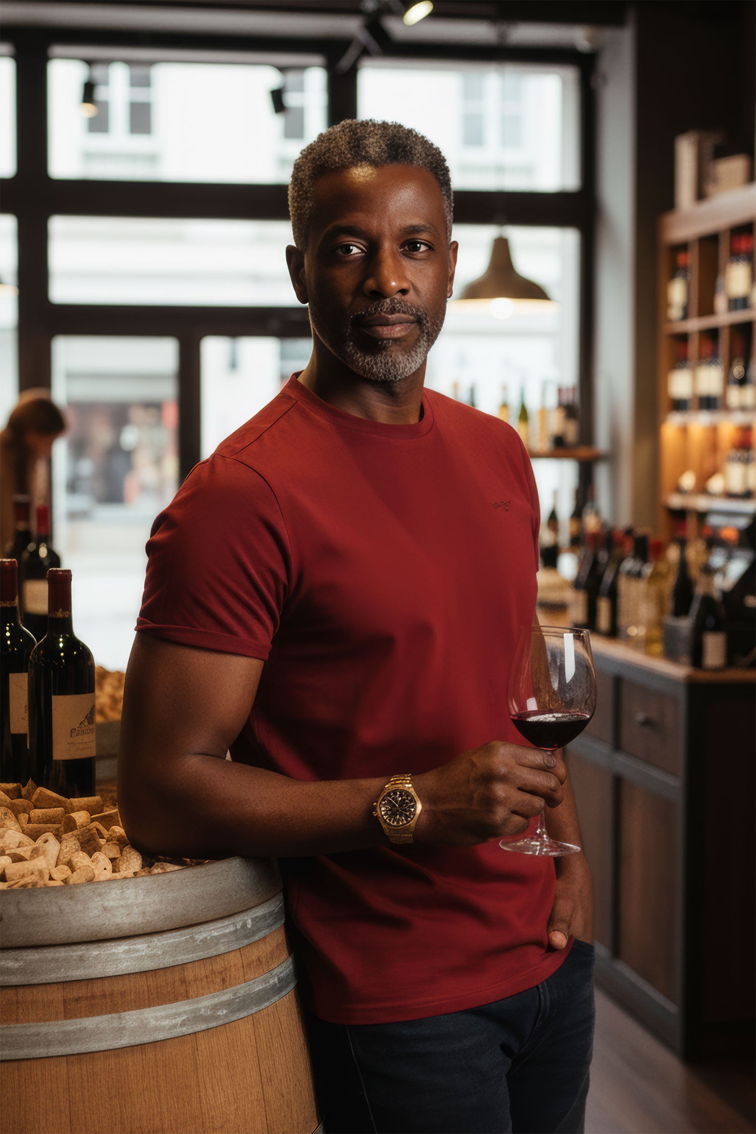 BARABAS Men's Basic Solid Color Crew-neck T-shirts ST933 Wine