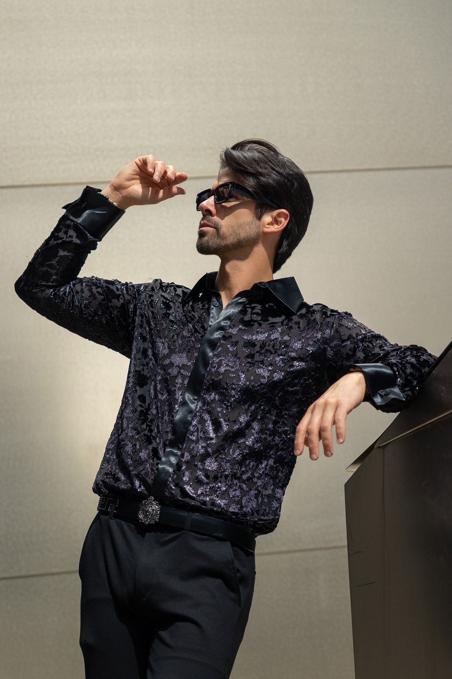 Barabas Men's Luxury French Cuff Long Sleeve Button Down Shirt FCS1003 Black