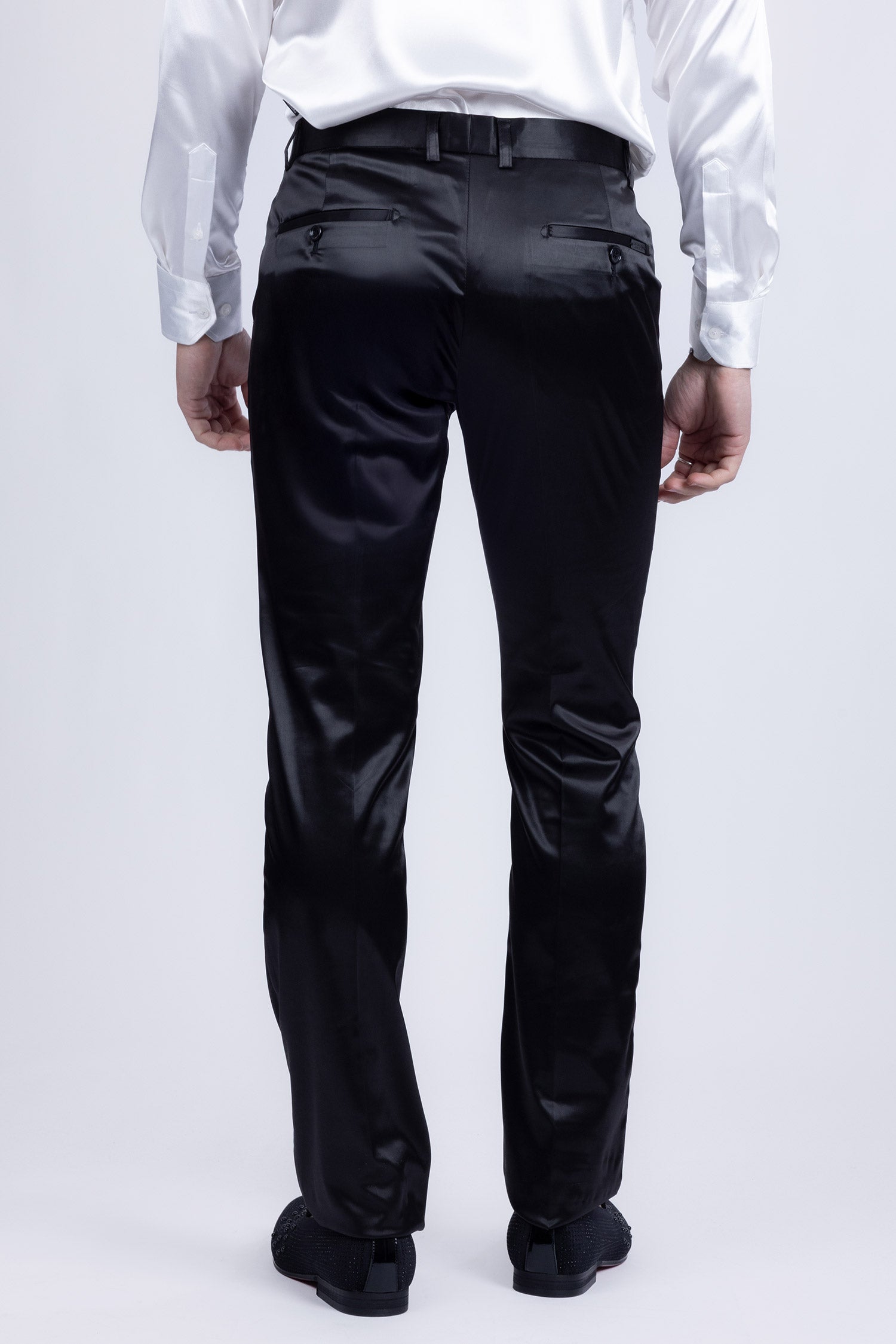 BARABAS Men shinny dress Pants Black Navy White VP1020 Black