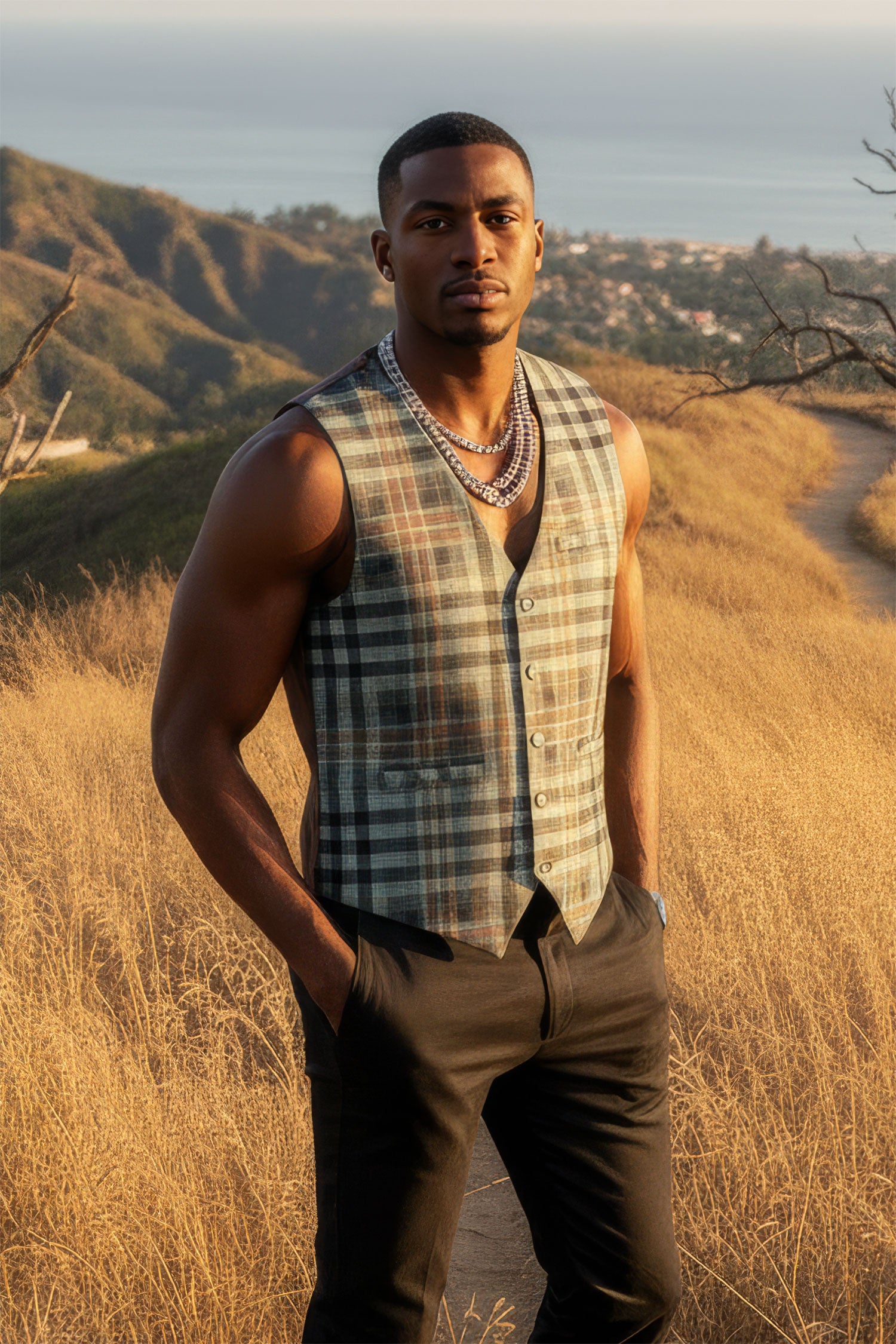 Barabas Men's Luxury Plaid Checkered Dress Slim Fit Vests VP201