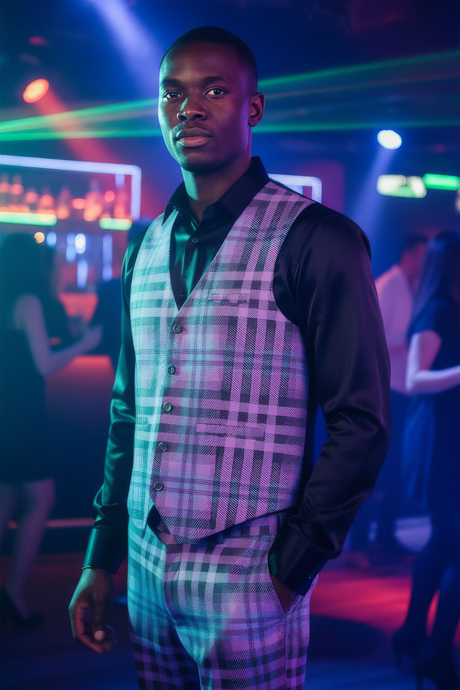 Barabas Men's Luxury Plaid Checkered Dress Slim Fit Vests VP201