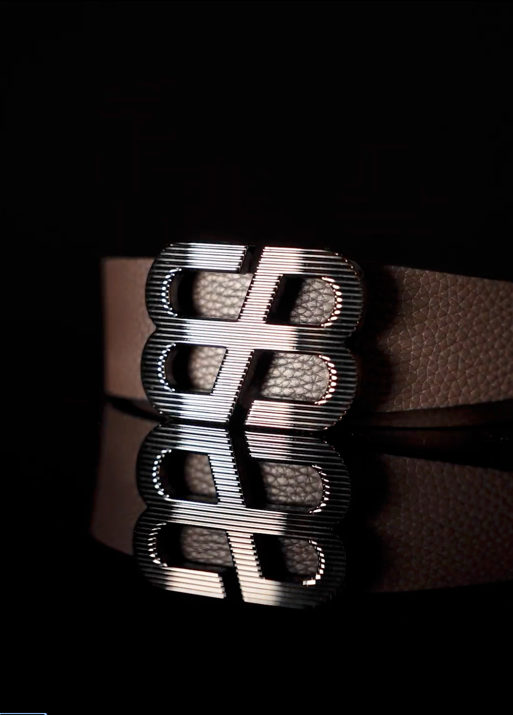 Barabas Men's Double B Logo Push-Pin Buckle Leather Belt 6BK02
