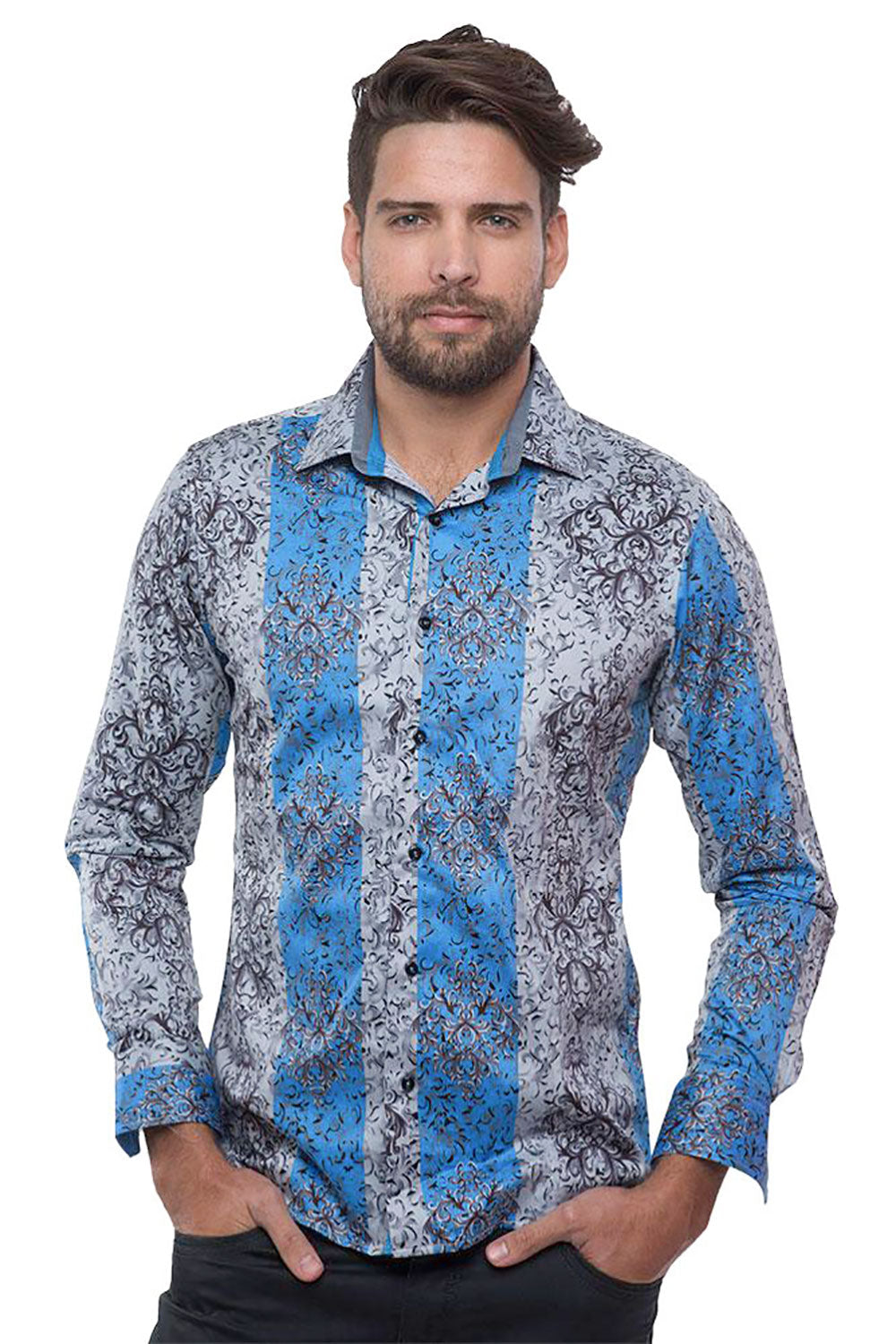 BARABAS Men El Chapo Blue shirt fantasy 2680