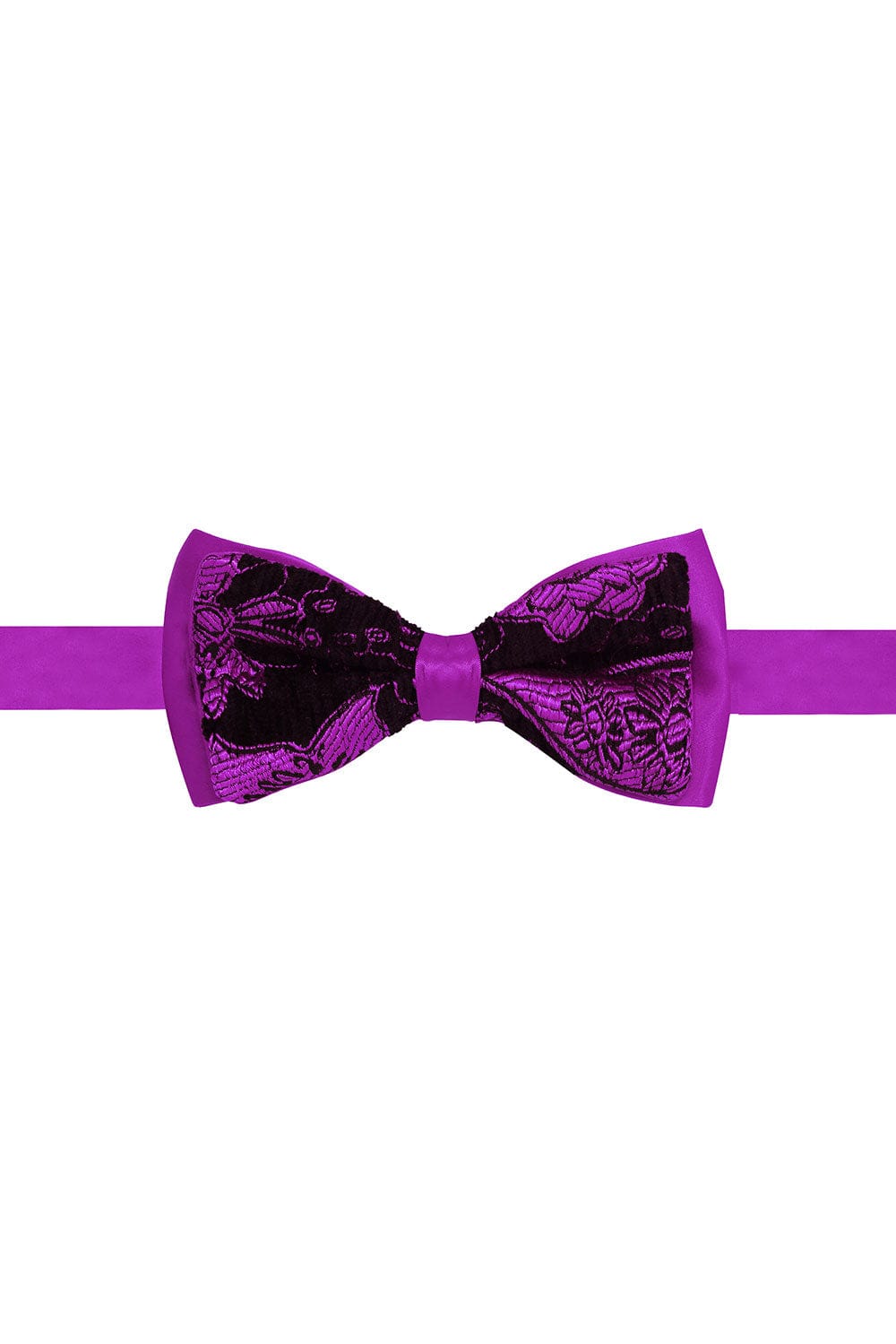 BARABAS Men's Paisley Pattern Design Bow Tie 2BW3101 #Color_Magenta Black