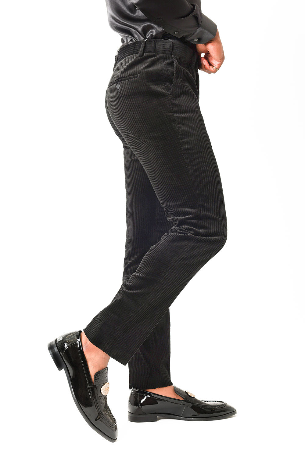 Barabas Men's Premium Corduroy Velvet solid color chino pants 2CPV1 Black