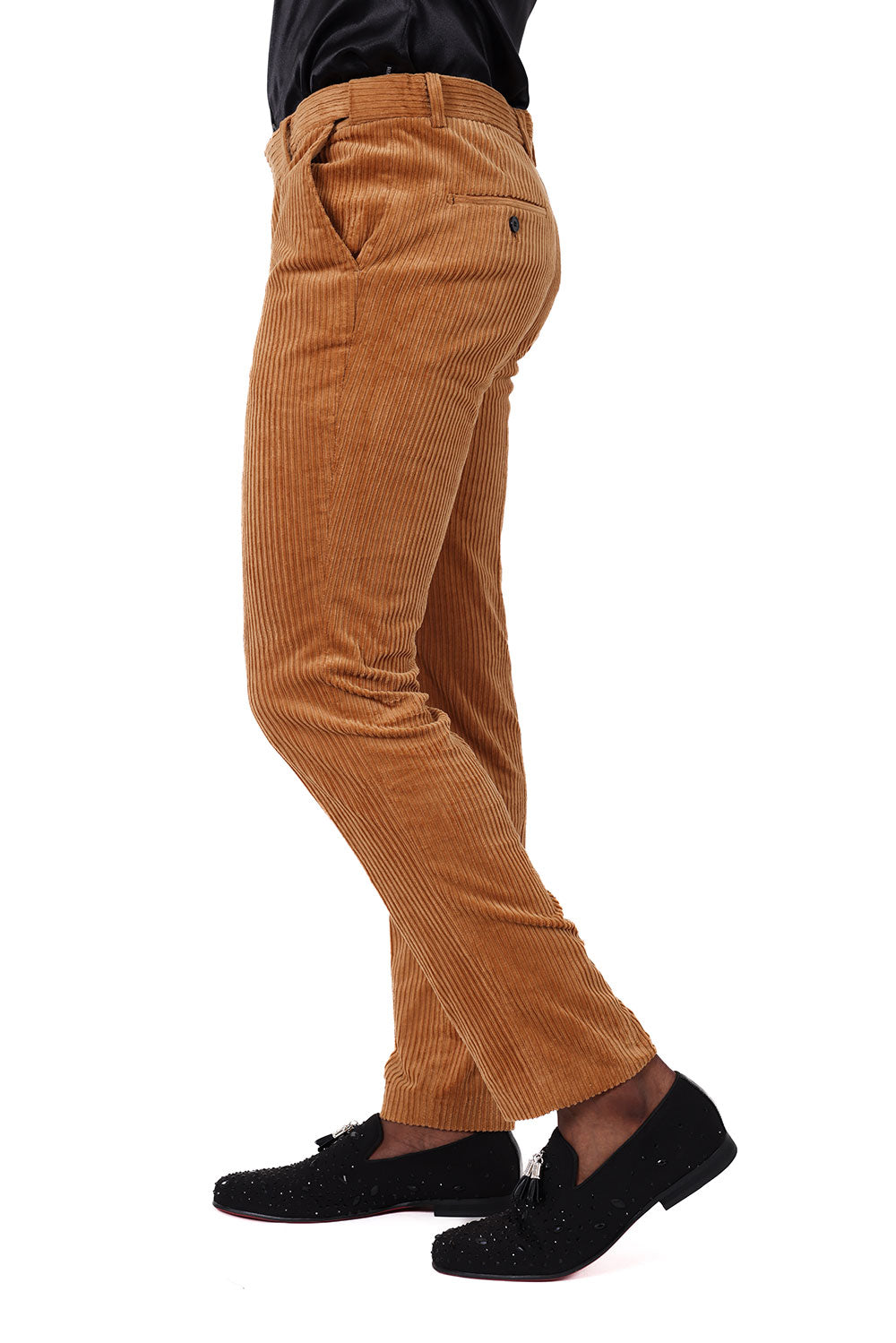 Barabas Men's Premium Corduroy Velvet solid color chino pants 2CPV1 Camel