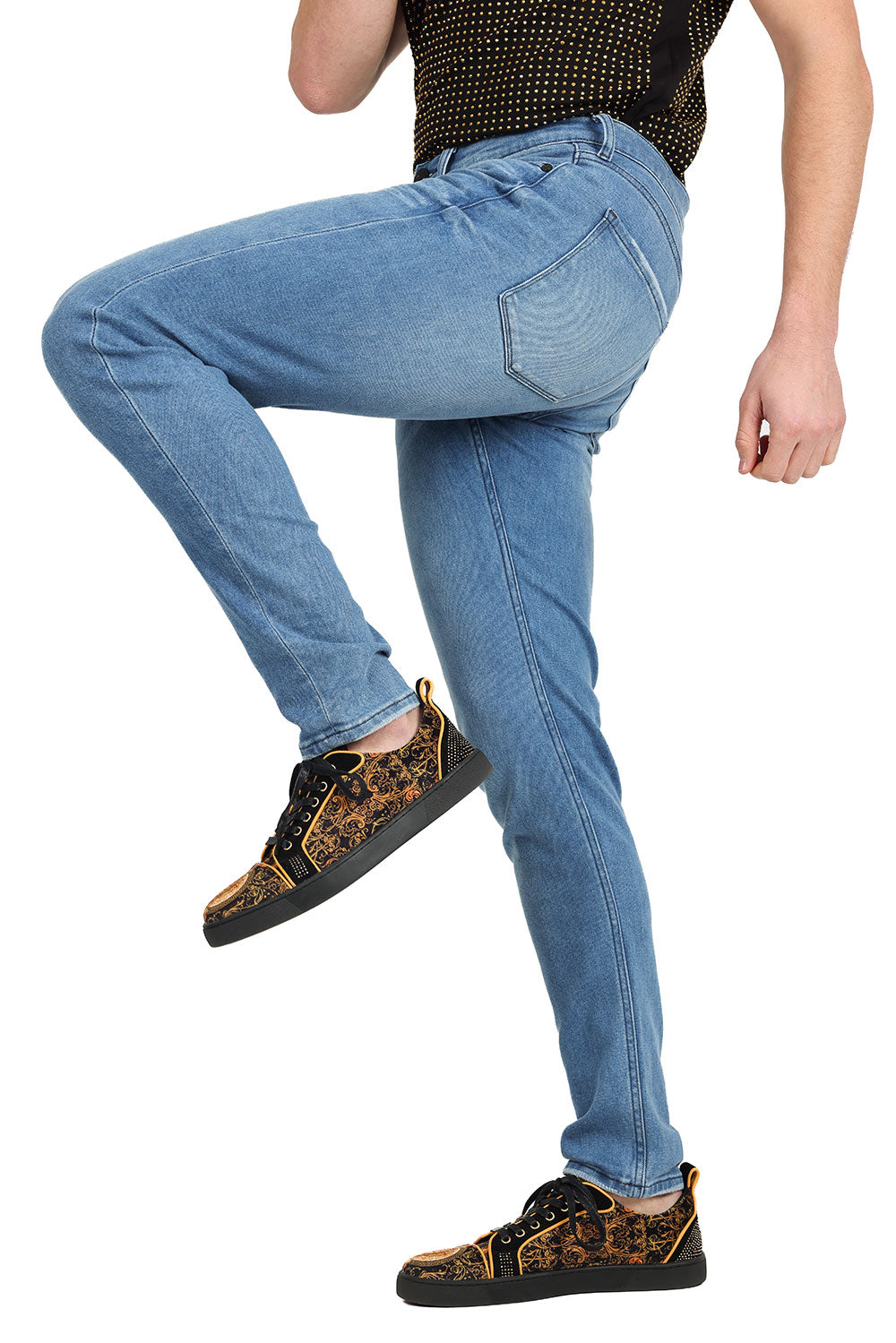 Barabas Men's Solid Color Classic Workforce Denim Jeans 2JE11SL Blue