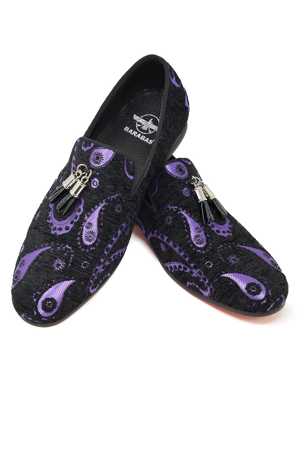 Barabas Men's Paisley Design Tassel Slip On Loafer Shoes 2SH3101