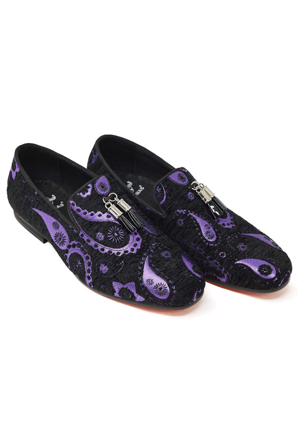 Barabas Men's Paisley Design Tassel Slip On Loafer Shoes 2SH3101