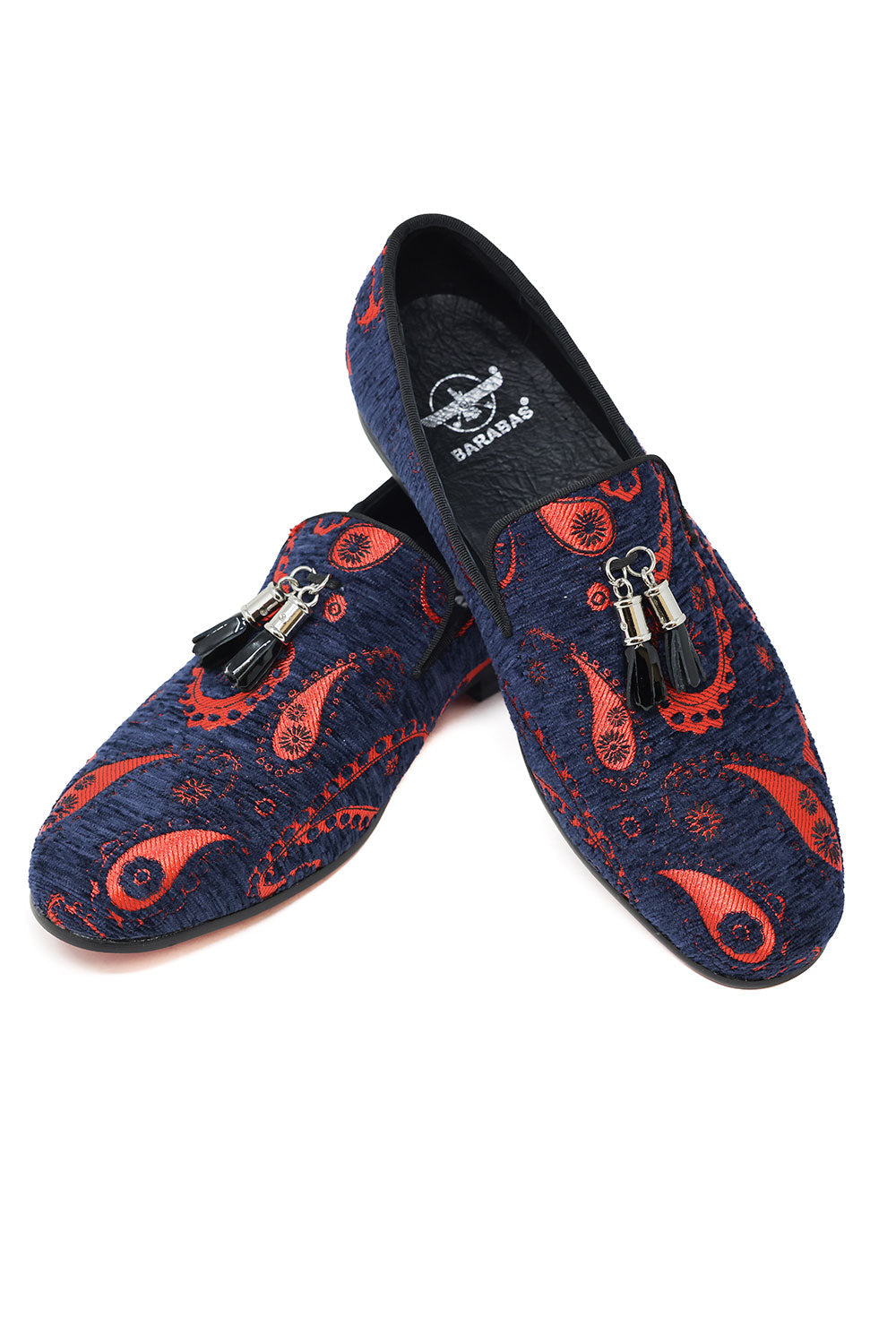 Barabas Men's Paisley Design Tassel Slip On Loafer Shoes 2SH3101