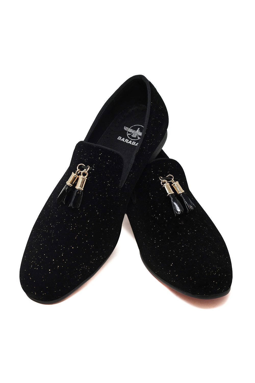 BARABAS Men's Glittery Shiny Luxury Tassel Loafer Shoes 2SH3106