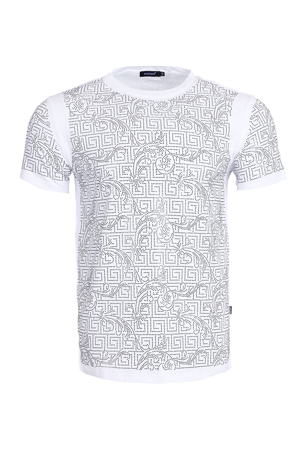 Barabas Men's Greek Key Floral Printed Design Luxury T-Shirts 2ST945