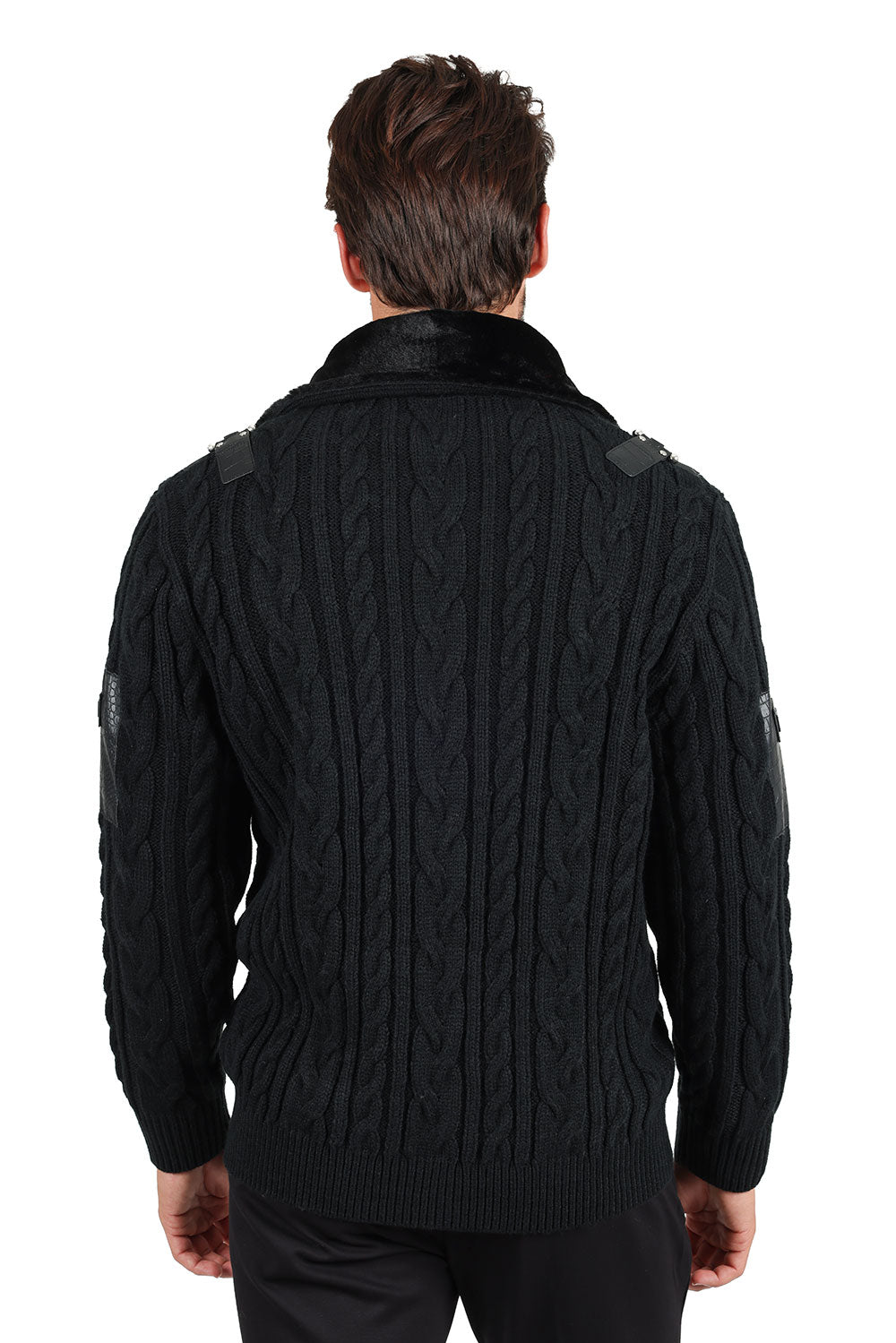 Barabas Men's Zipper Stand collar Animal Print Winter Jacket 2SWZ1 Black