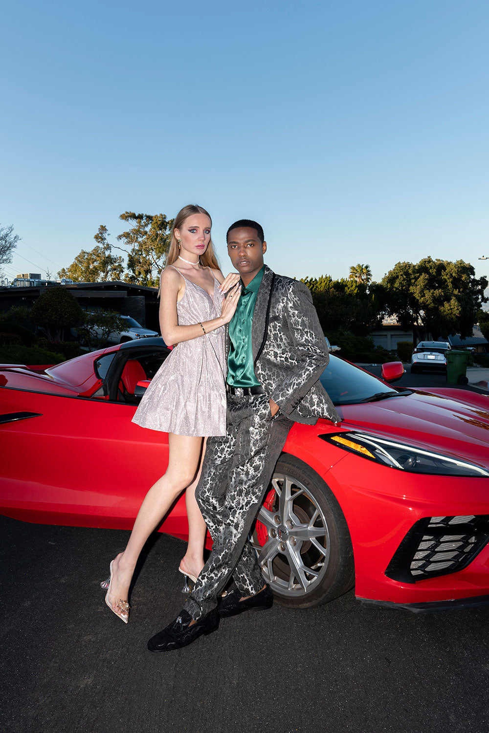 BARABAS Men's Metallic Leopard Animal Printed Shawl Lapel Blazer 3BL01 Black