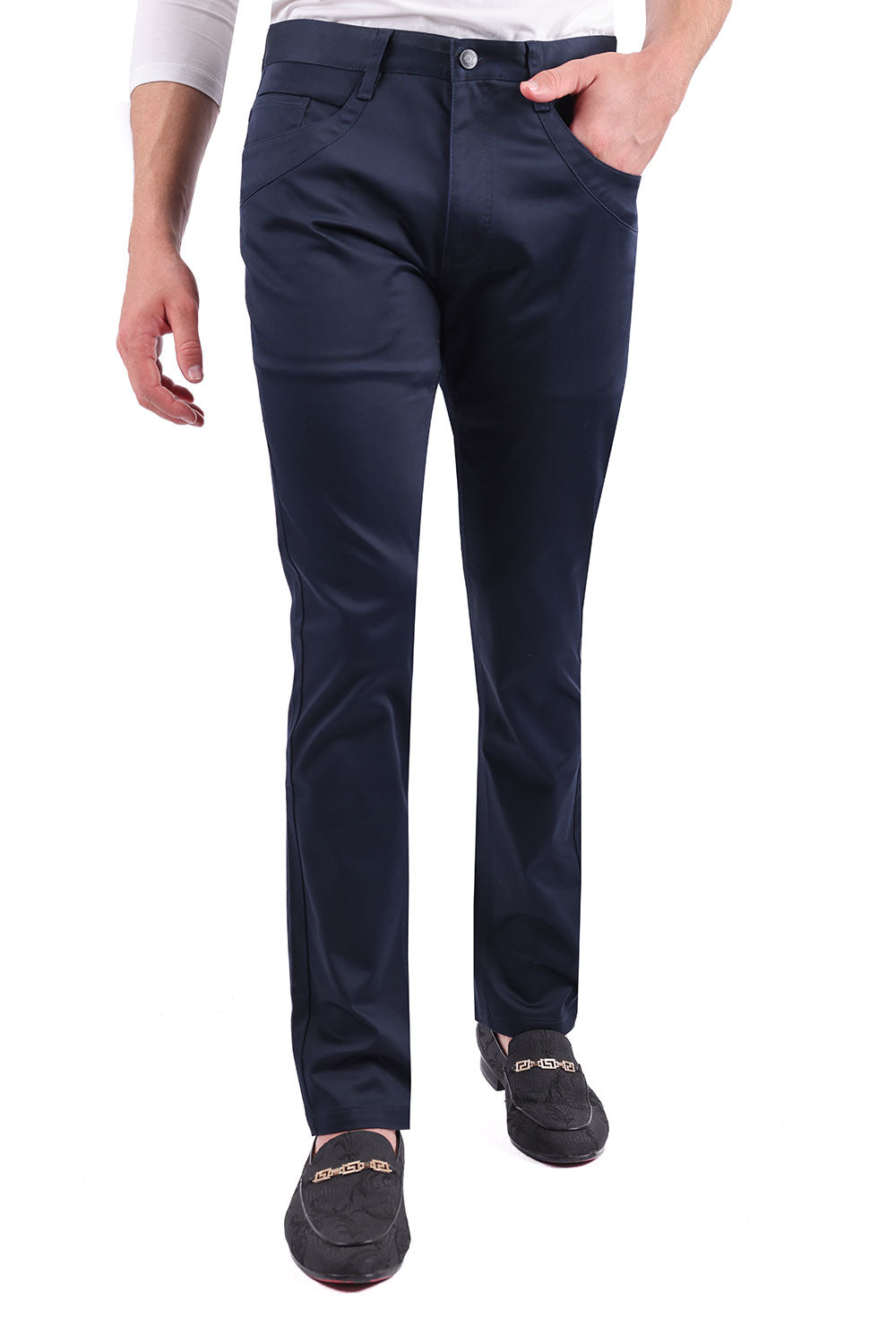 Barabas Men's Solid Color Basic Essential Chino Casual Pants 3CPW31Navy