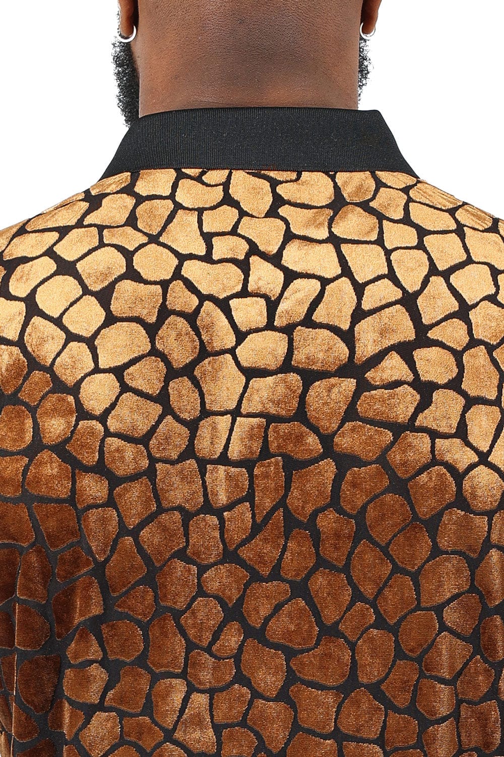 BARABAS Men's Leopard See Through Short Sleeve Polo Shirts 3PP838 Navy