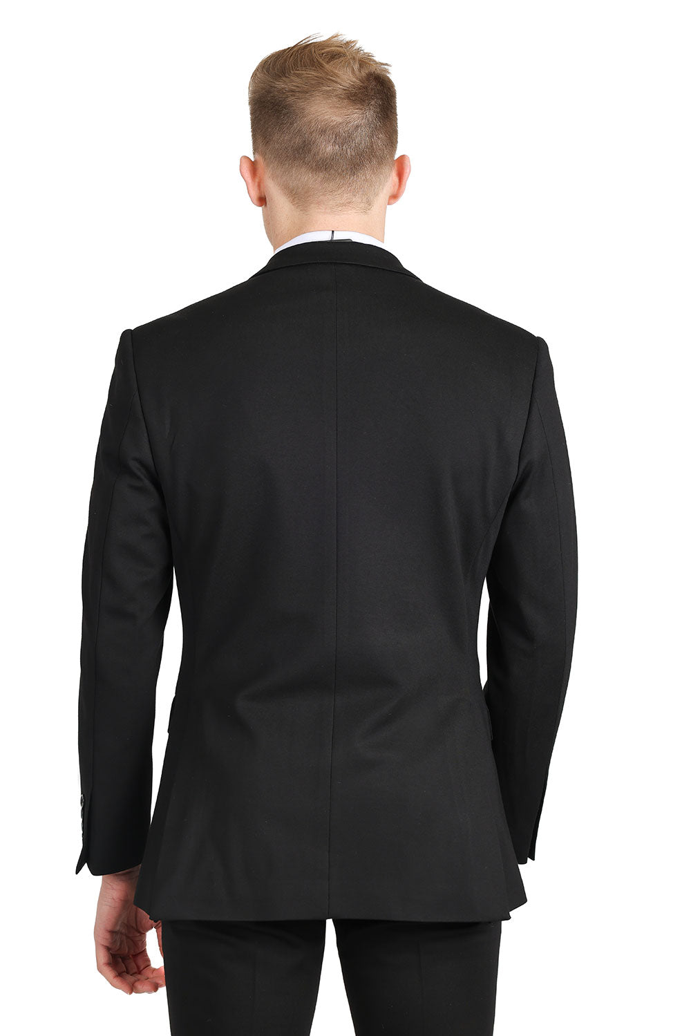 BARABAS Men's Brushed Cotton Notched Lapel Matt Suit 3SU02 Black